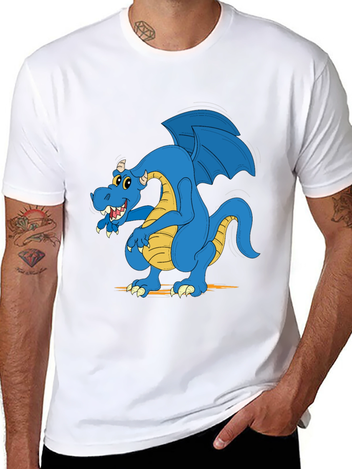 Blue Dragon Graphic Tee - Mens Black T-Shirt