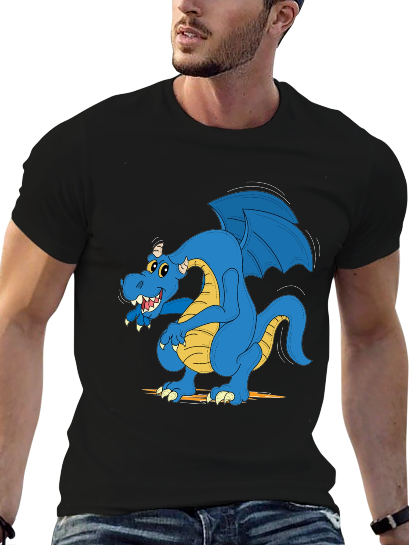 Blue Dragon Graphic Tee - Mens Black T-Shirt