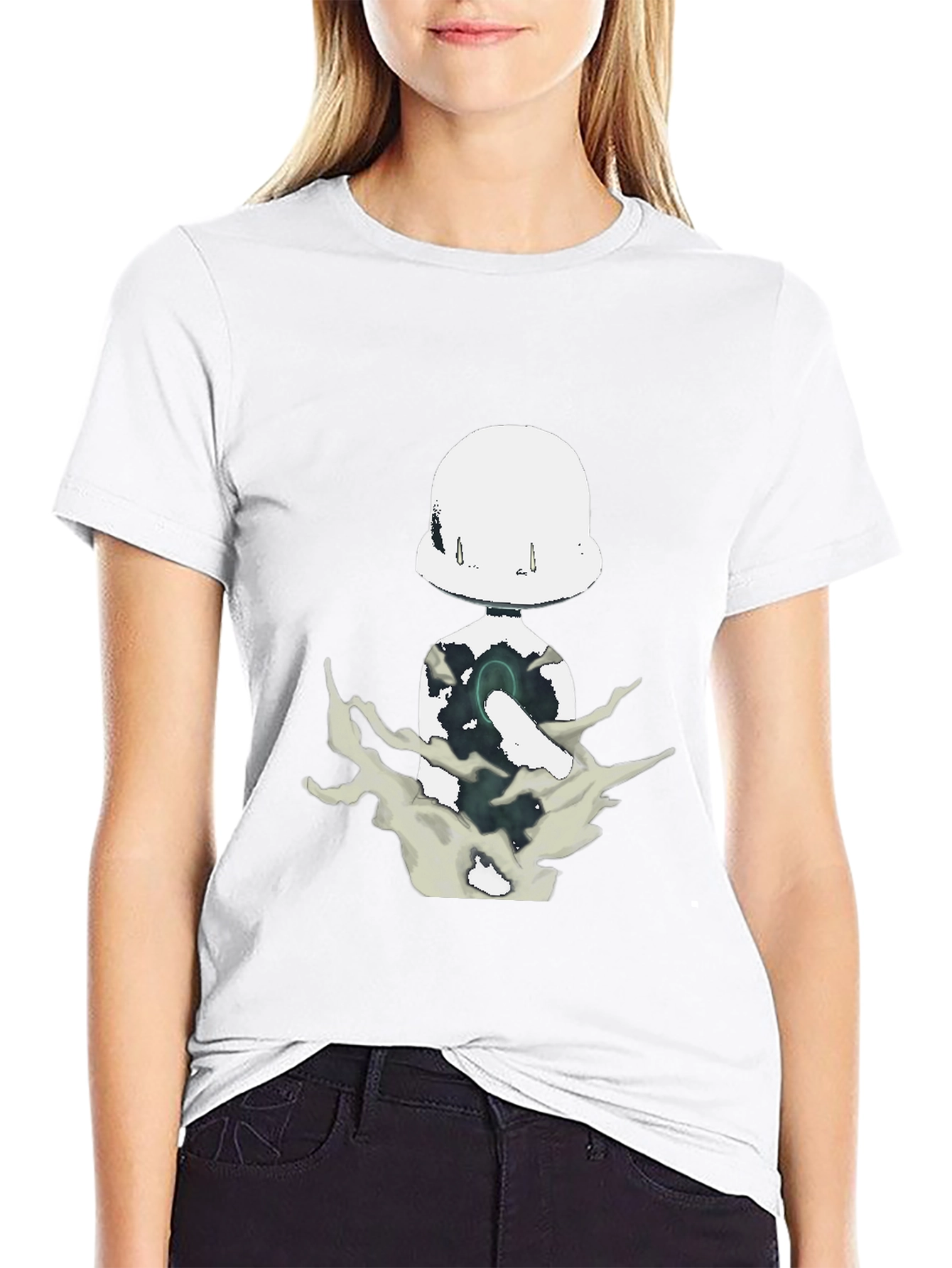 Abstract Figure Graphic Black T-Shirt
