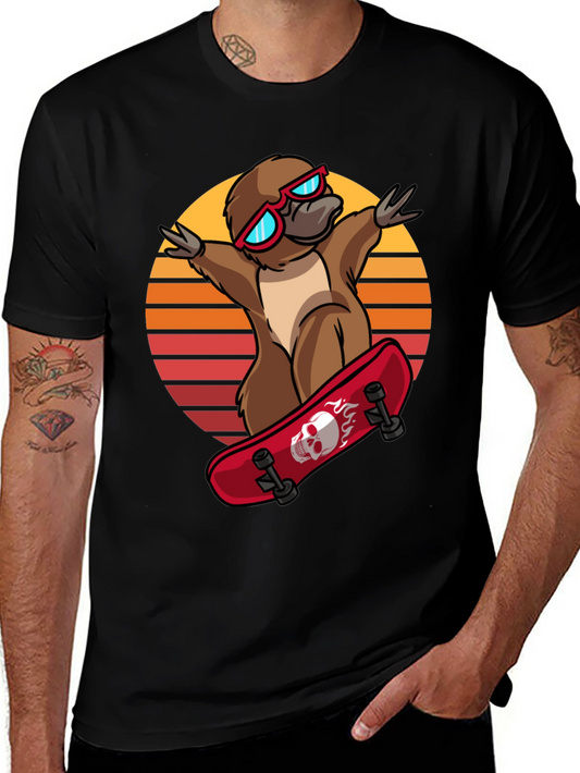 Cool Platypus Skateboarder T-Shirt