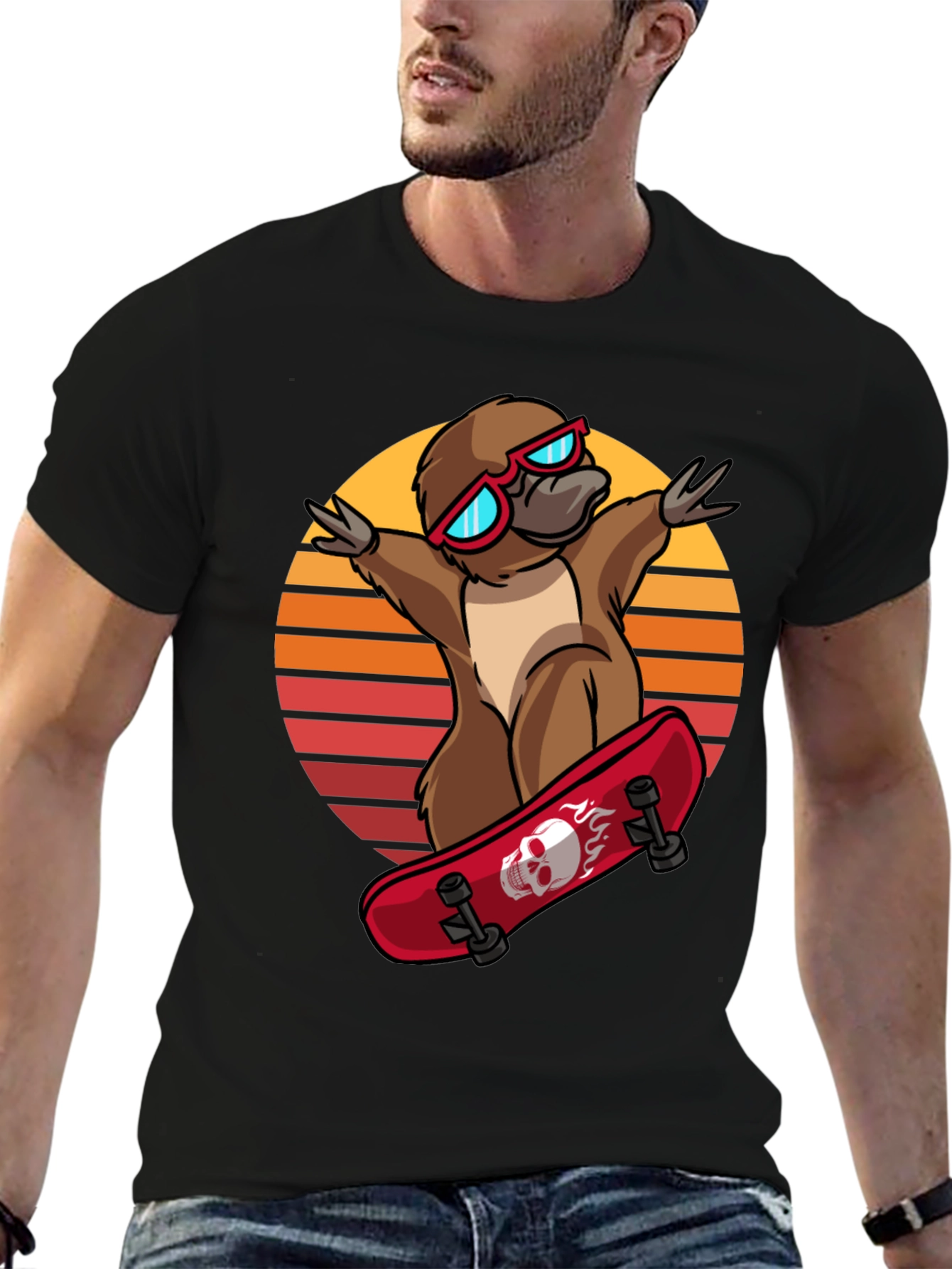 Cool Platypus Skateboarder T-Shirt