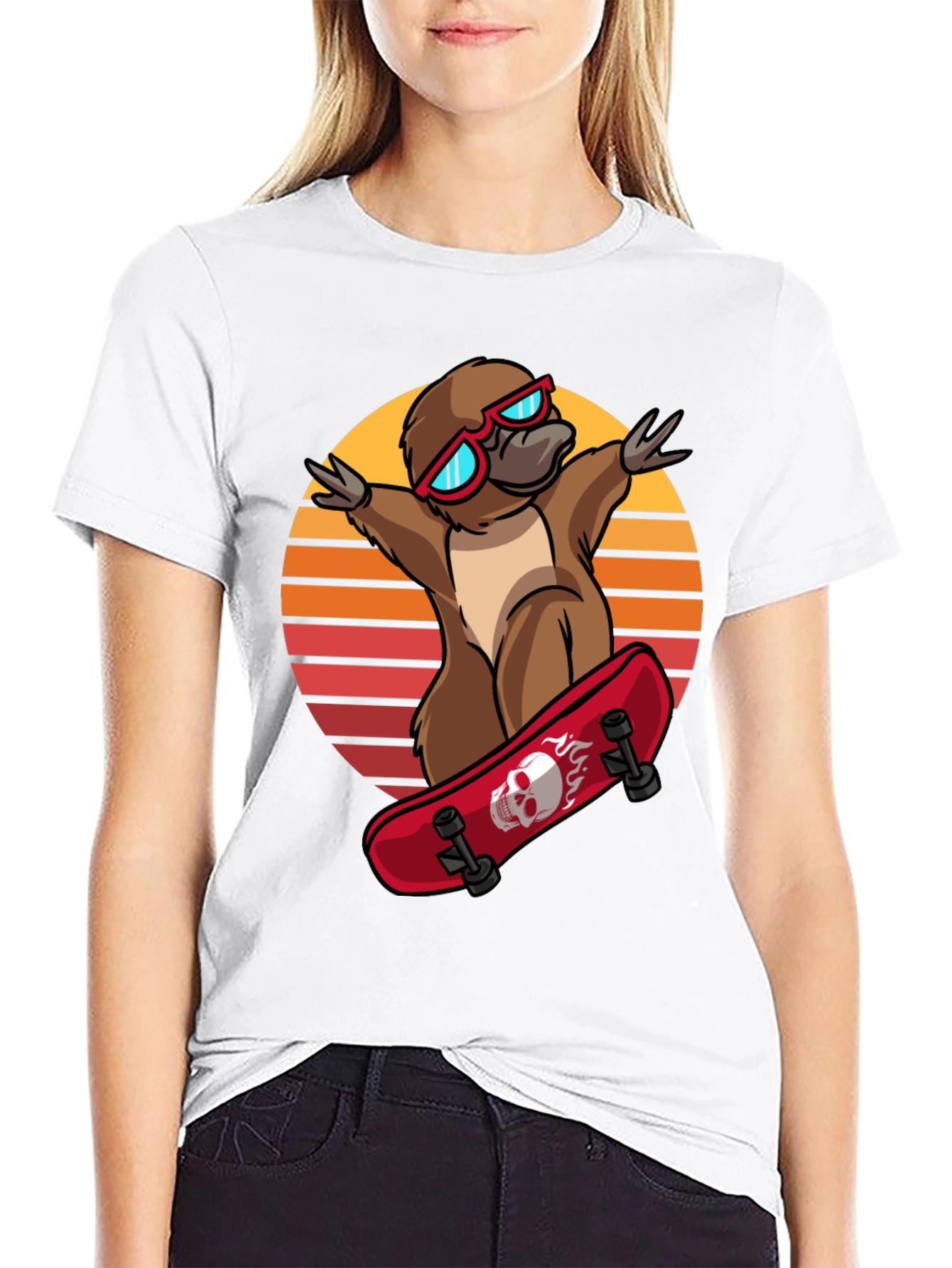 Cool Platypus Skateboarder T-Shirt