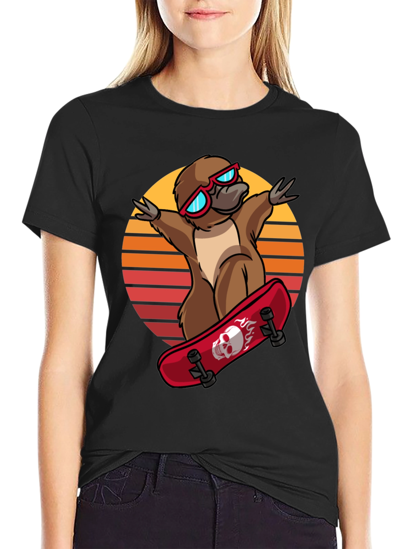 Cool Platypus Skateboarder T-Shirt