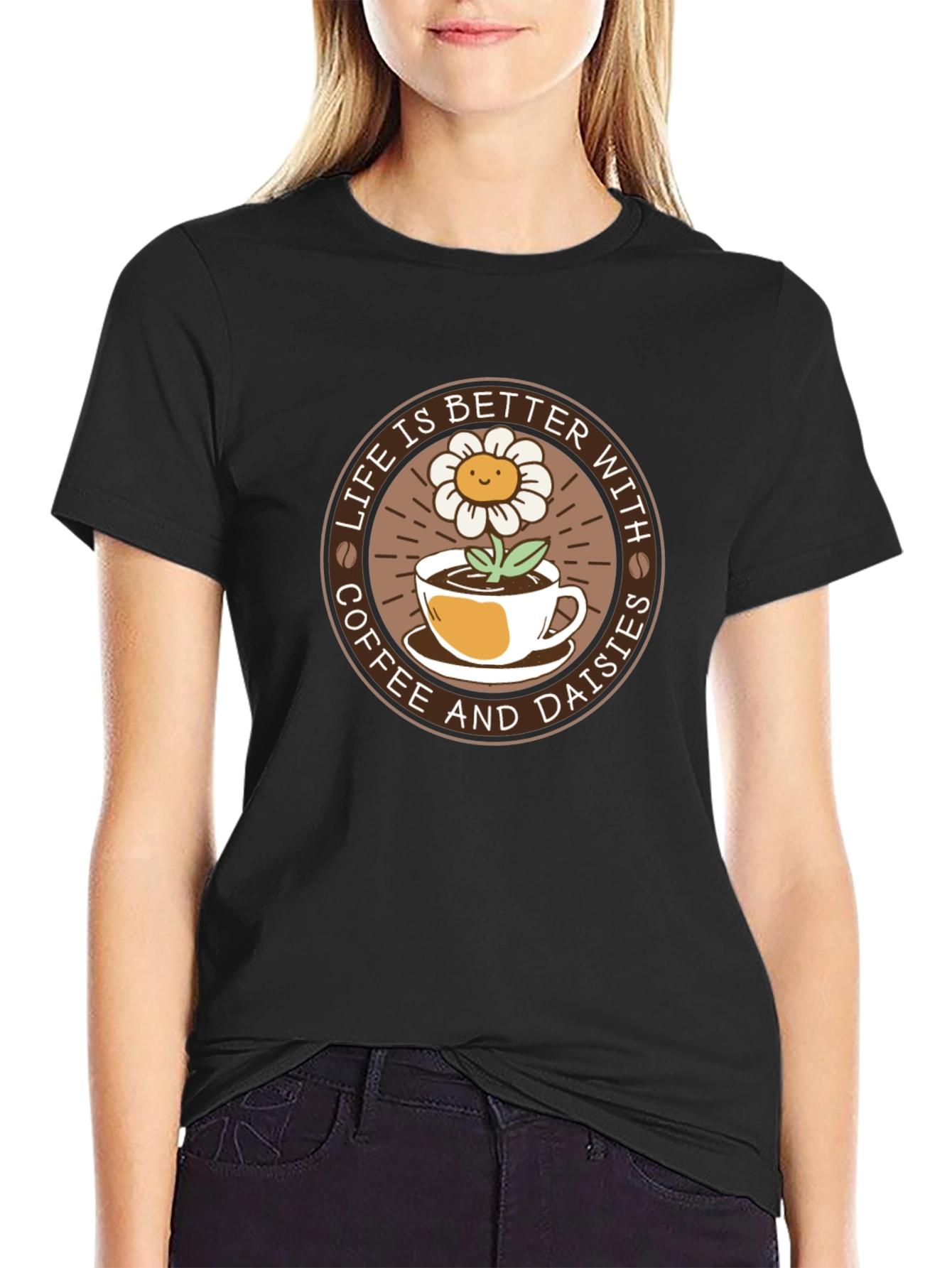 Life is Better with Coffee & Daisies T-Shirt