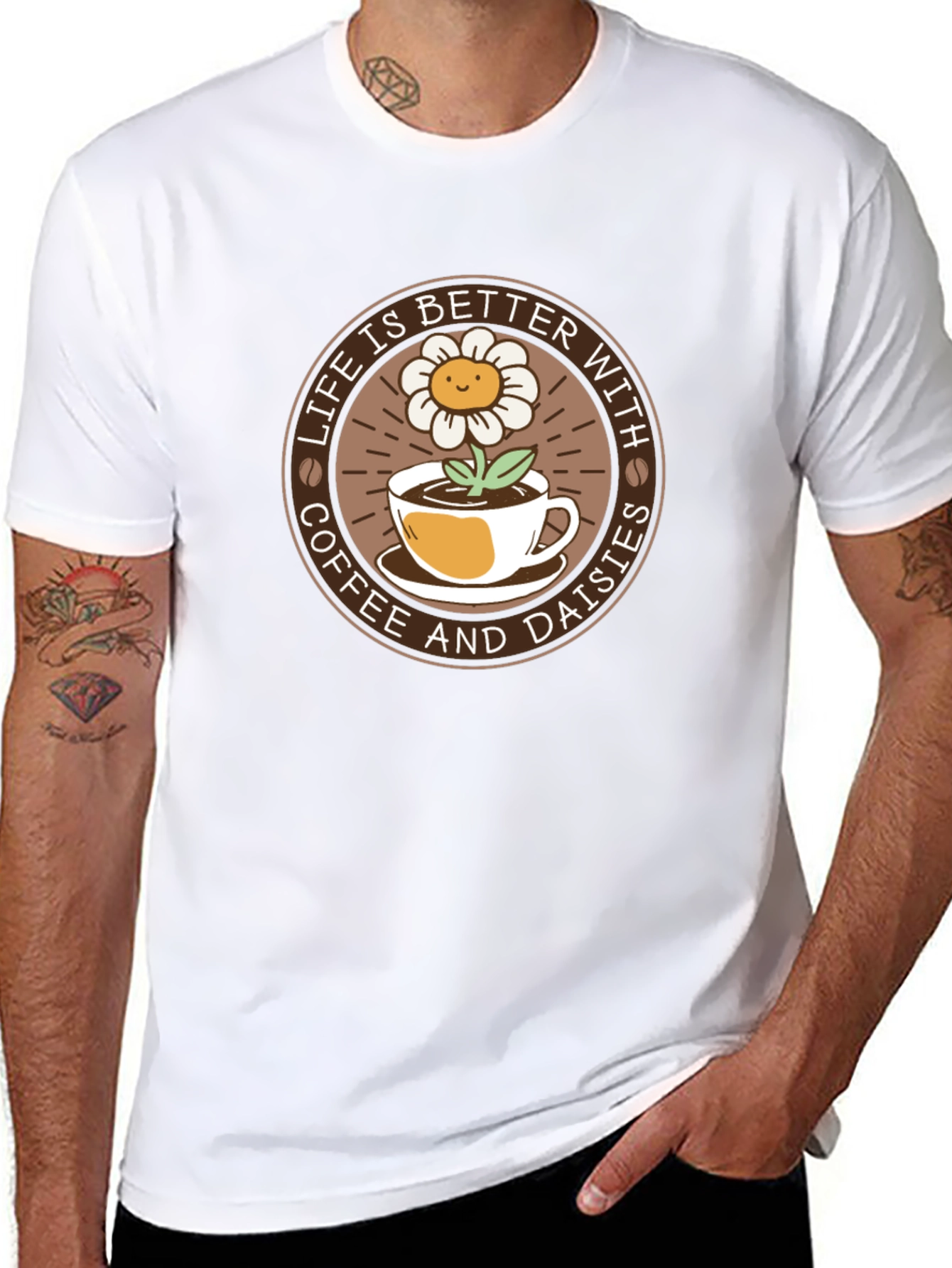 Life is Better with Coffee & Daisies T-Shirt