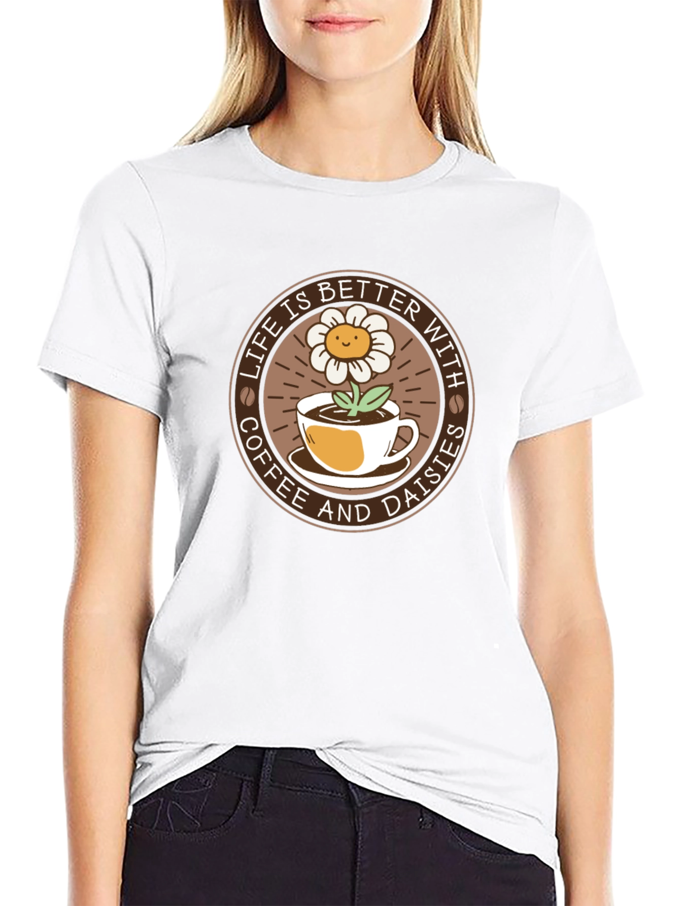 Life is Better with Coffee & Daisies T-Shirt