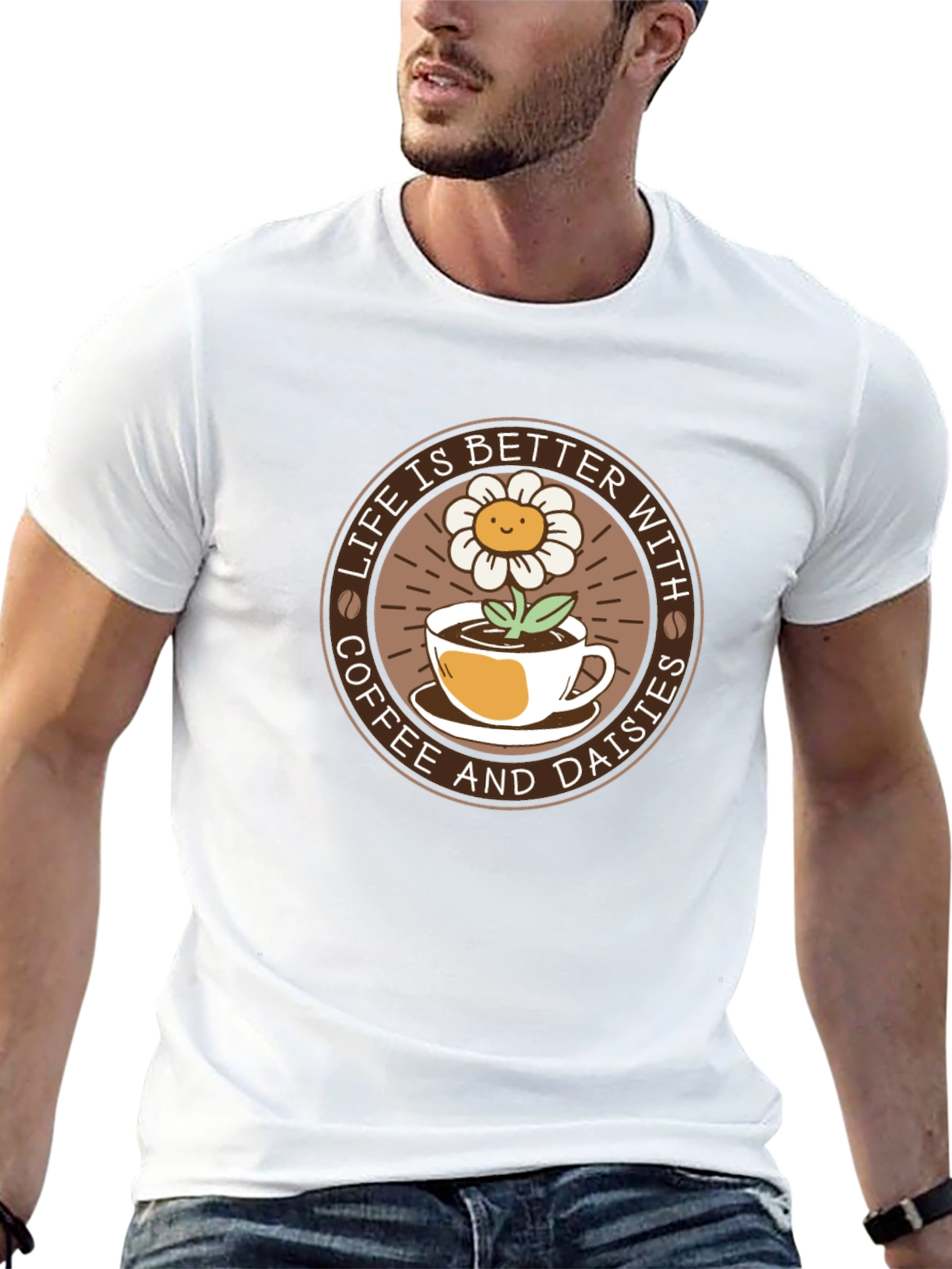 Life is Better with Coffee & Daisies T-Shirt