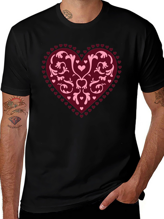 Heart Graphic Tee - Stylish Black Casual Shirt
