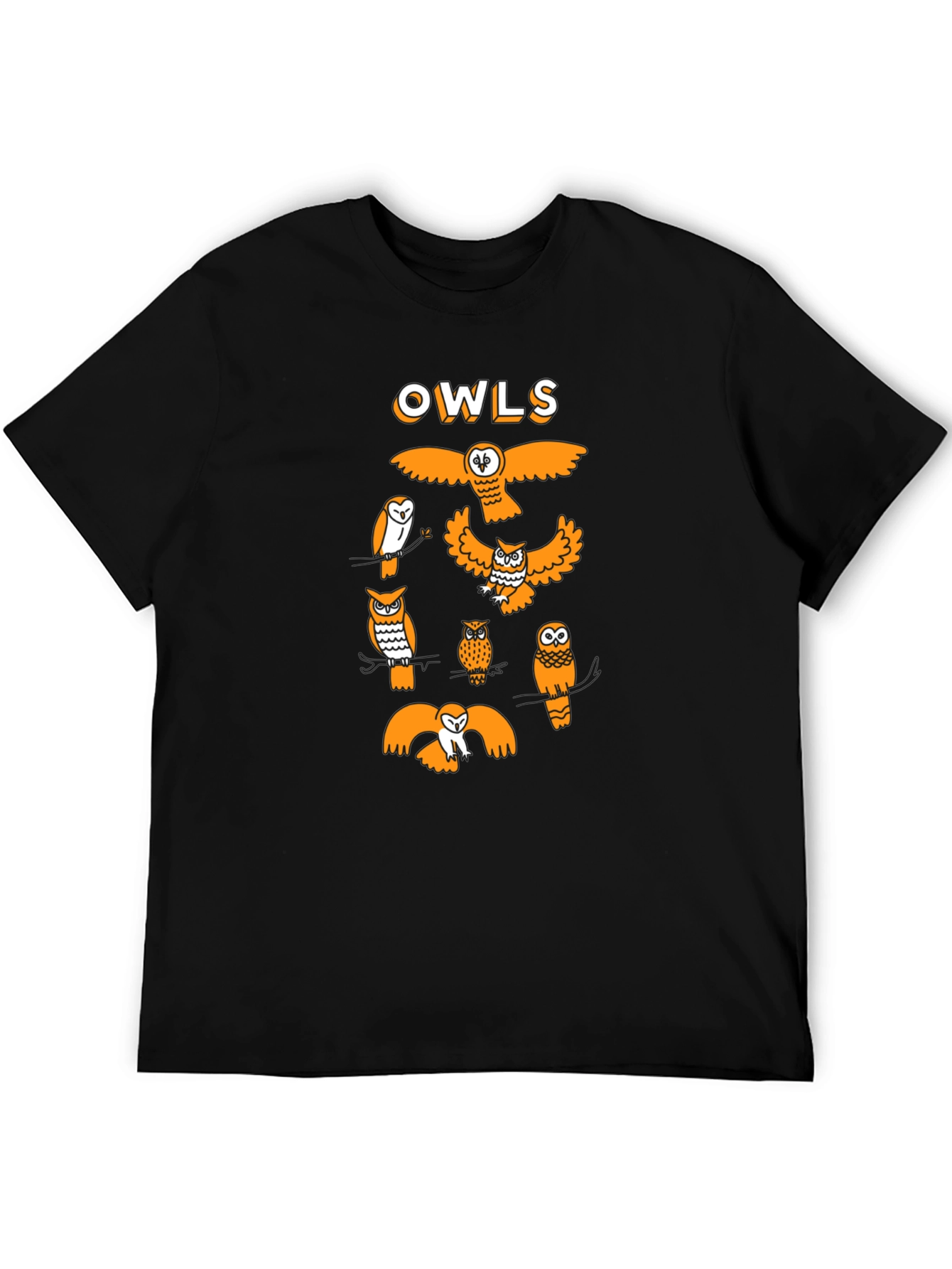 Fun Owls Graphic Tee - Black Cotton T-Shirt
