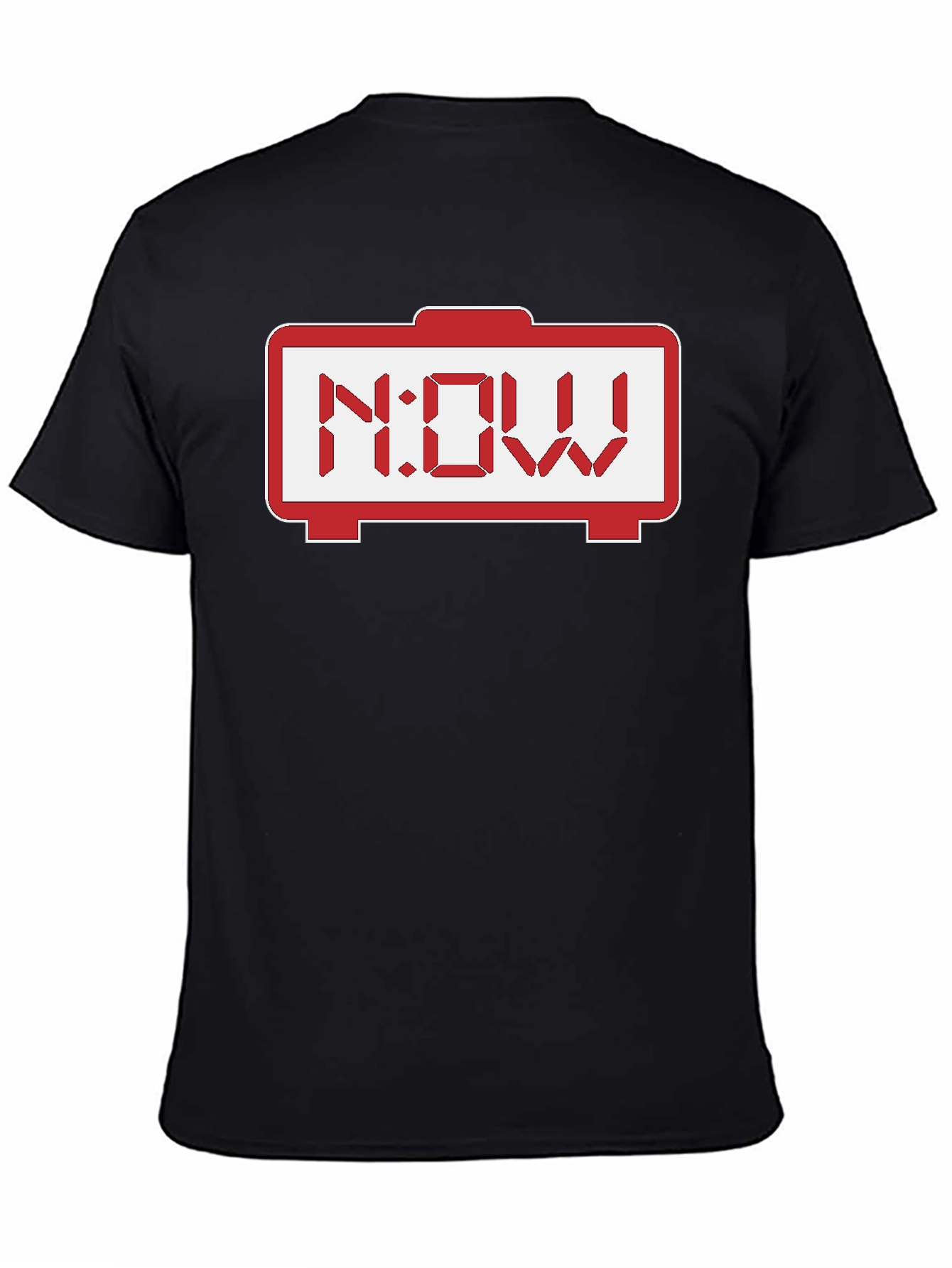 Retro Digital Clock NOW T-Shirt - Black