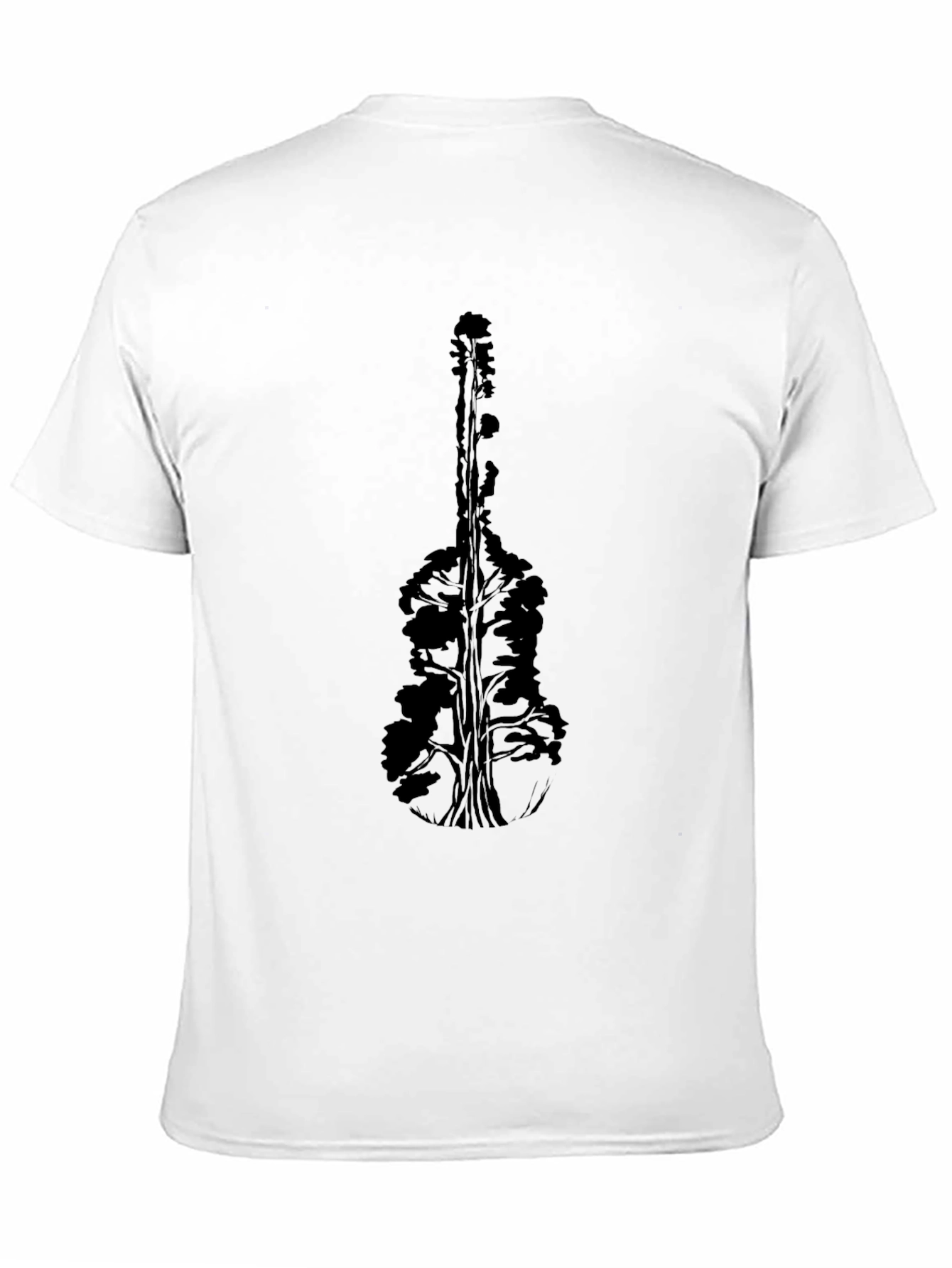 Nature Guitar Graphic Tee - Black Cotton T-Shirt