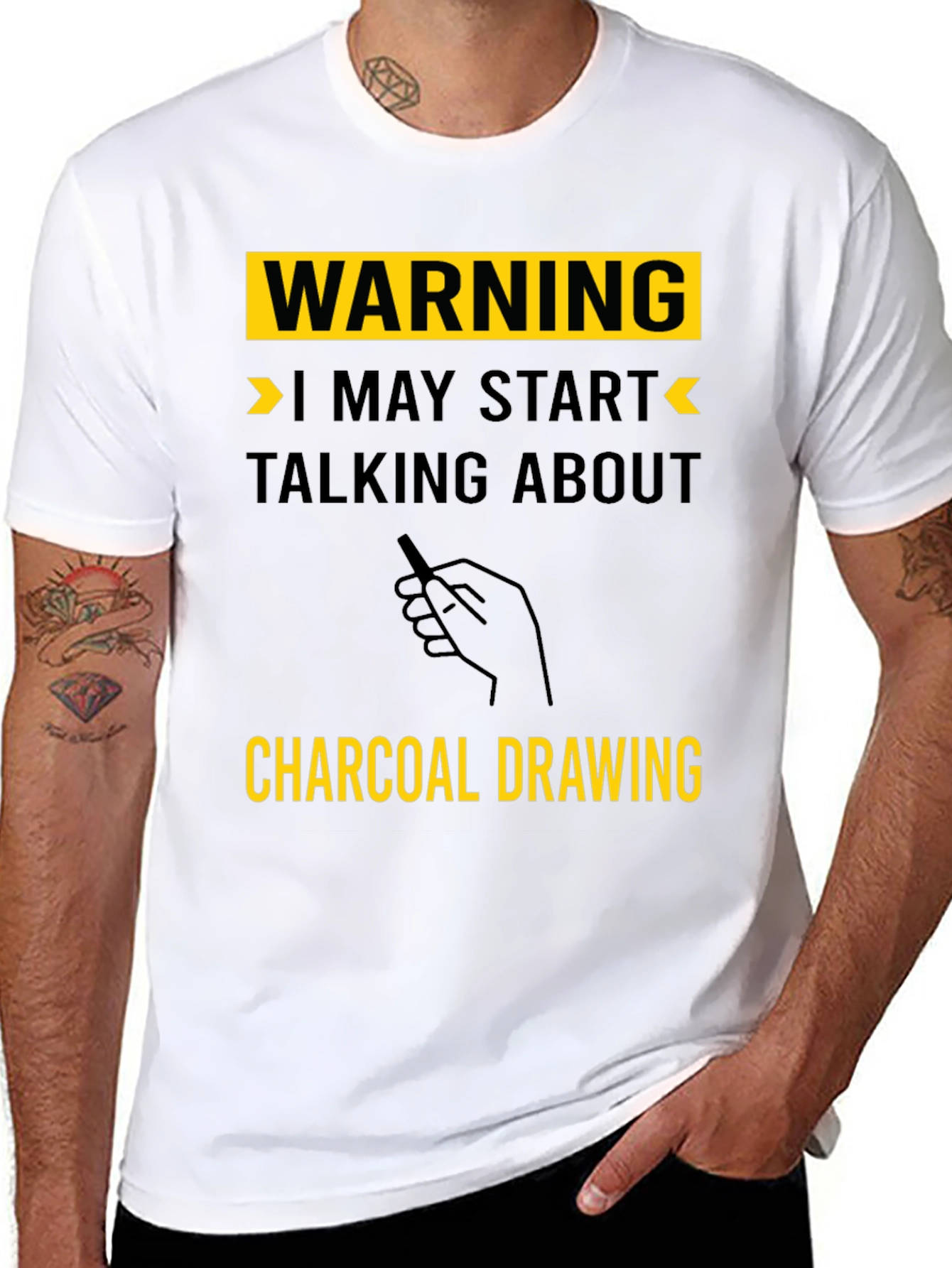 Warning: Charcoal Drawing T-Shirt - Artists Humor Tee