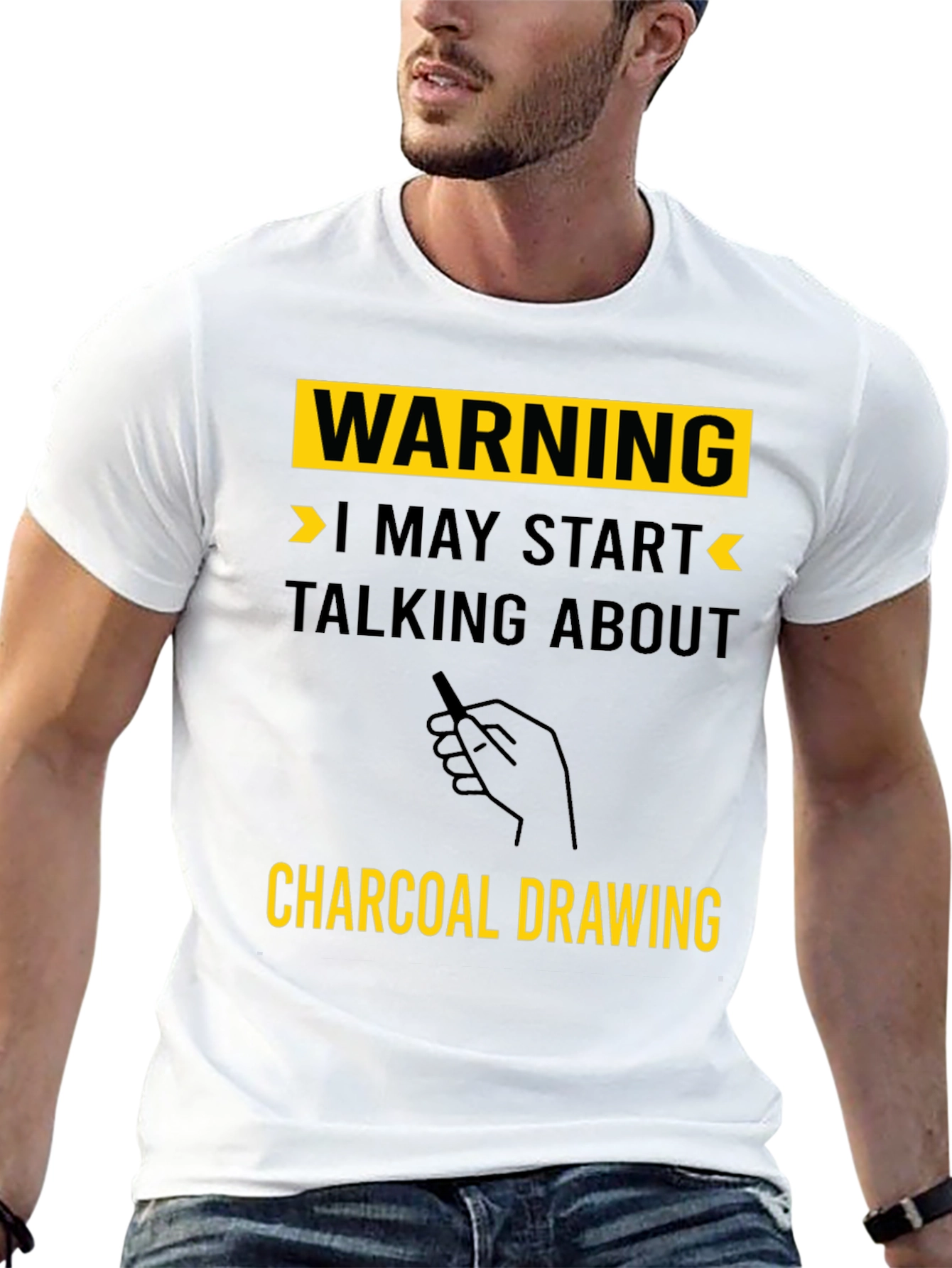 Warning: Charcoal Drawing T-Shirt - Artists Humor Tee