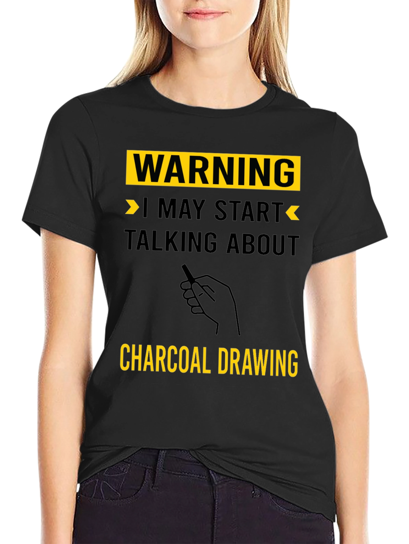 Warning: Charcoal Drawing T-Shirt - Artists Humor Tee