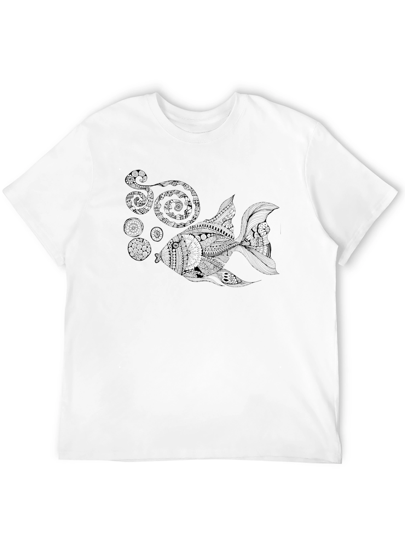 Abstract Goldfish Graphic T-Shirt - Black