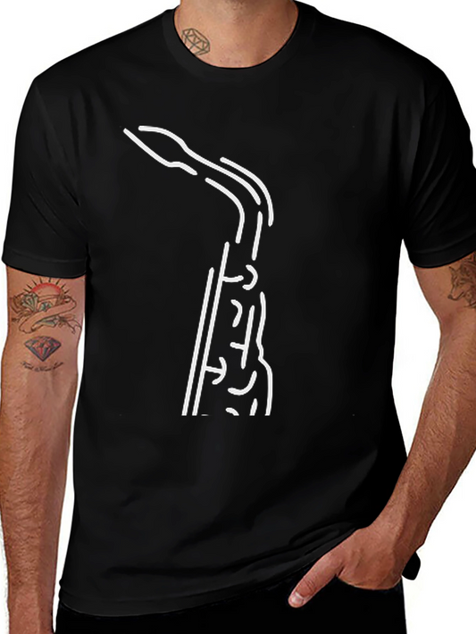 Saxophone Graphic Tee - Minimalist Music Lovers Shirt