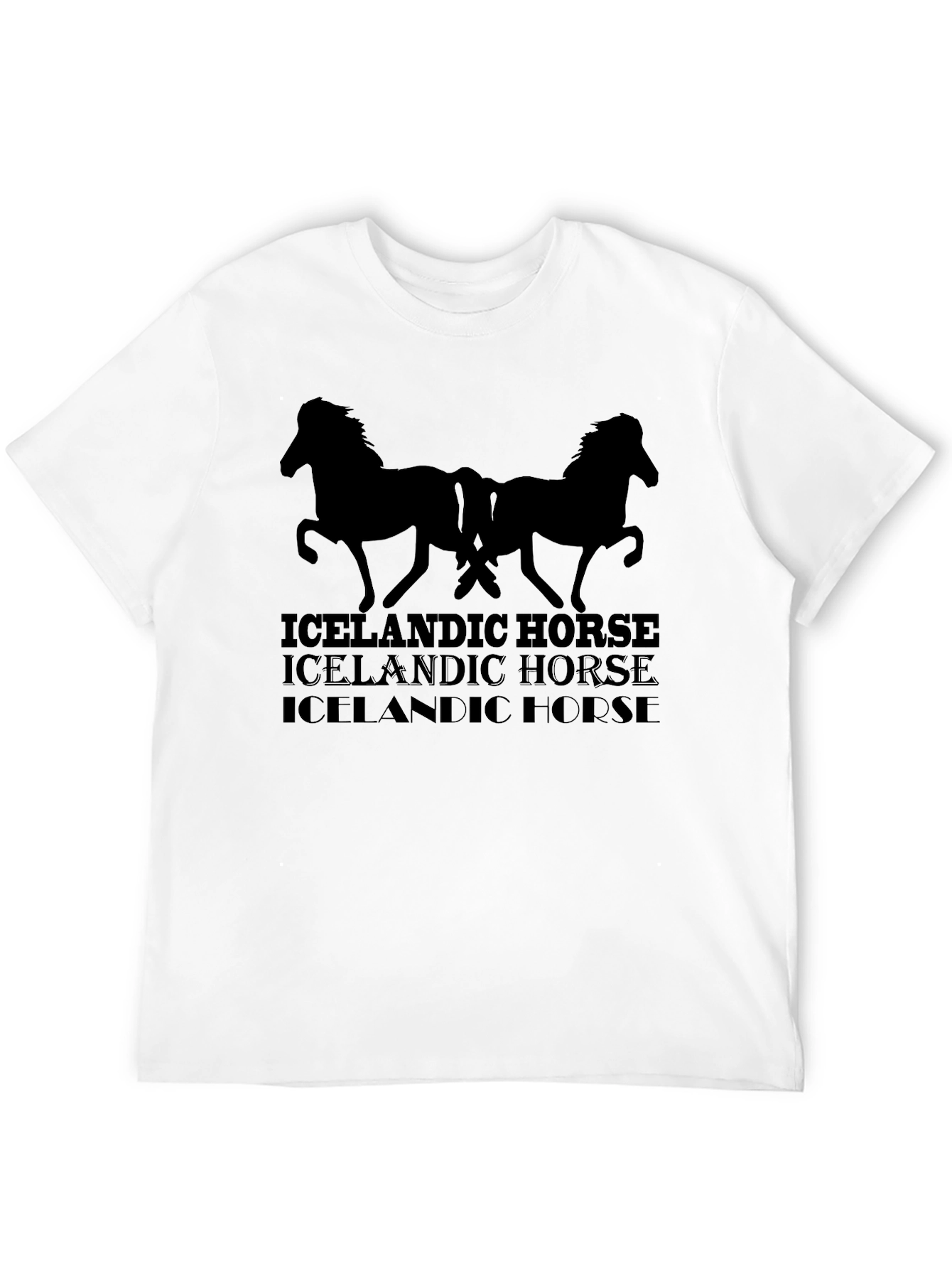 Icelandic Horse Graphic Tee - Mens Black T-Shirt