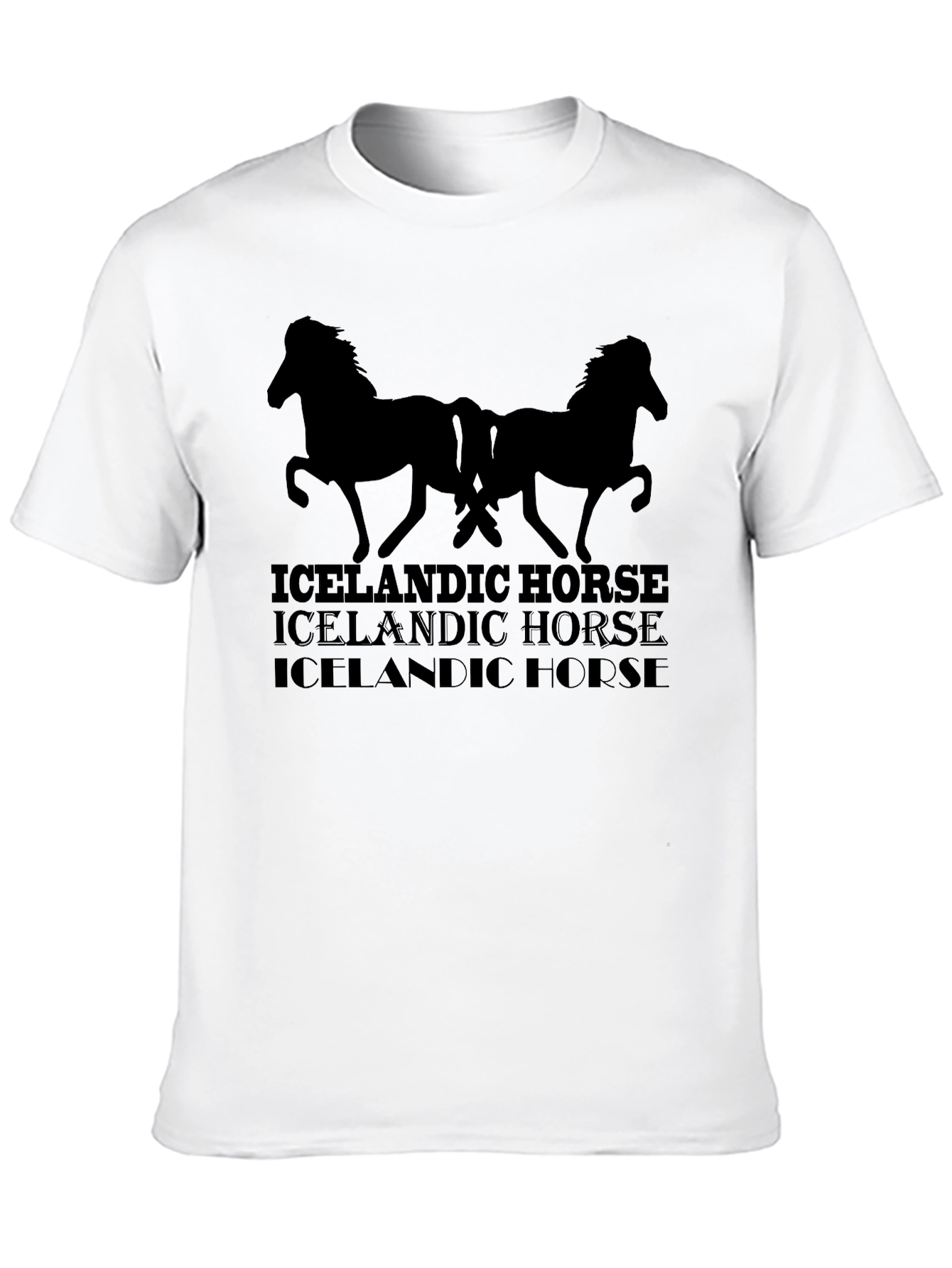 Icelandic Horse Graphic Tee - Mens Black T-Shirt