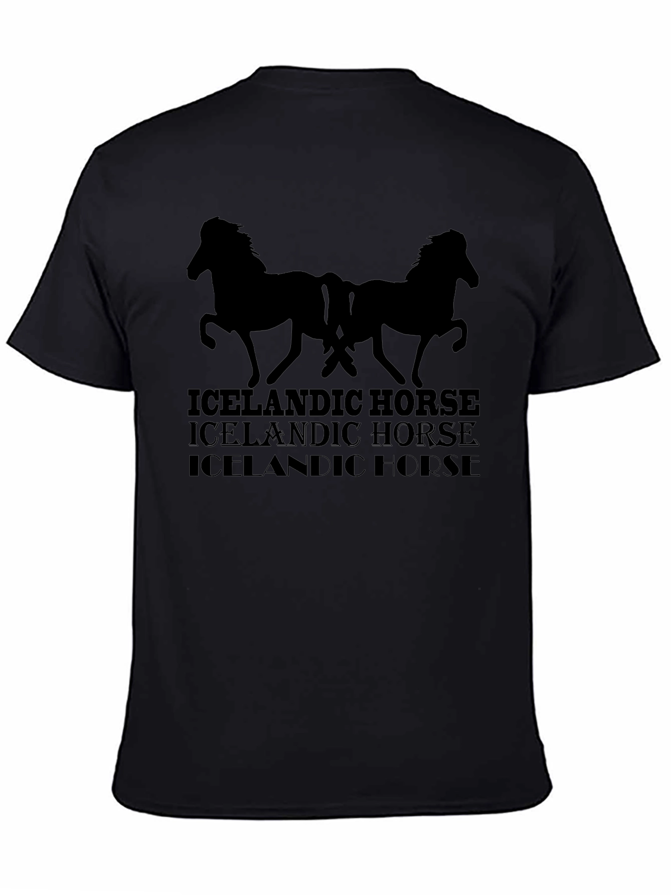 Icelandic Horse Graphic Tee - Mens Black T-Shirt