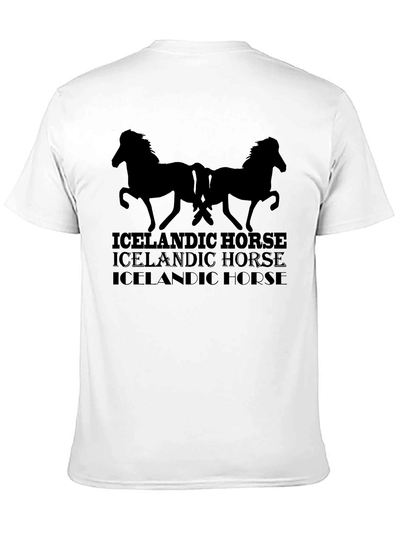 Icelandic Horse Graphic Tee - Mens Black T-Shirt