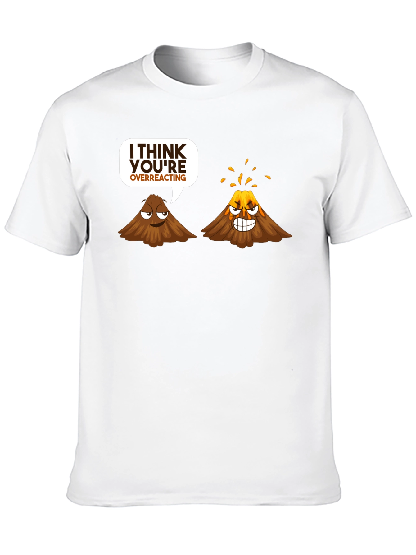 Volcano Overreacting Funny Black T-Shirt