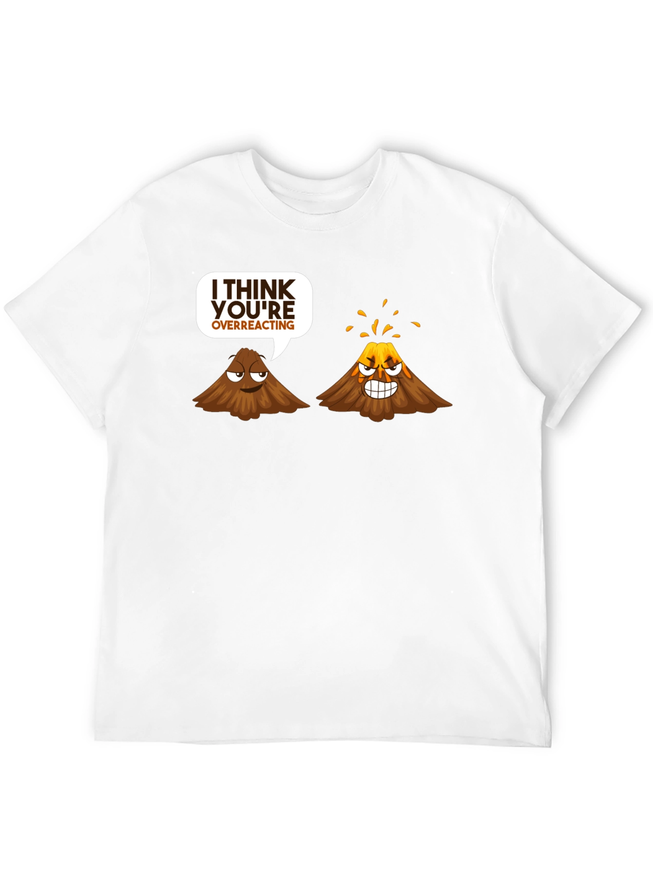 Volcano Overreacting Funny Black T-Shirt