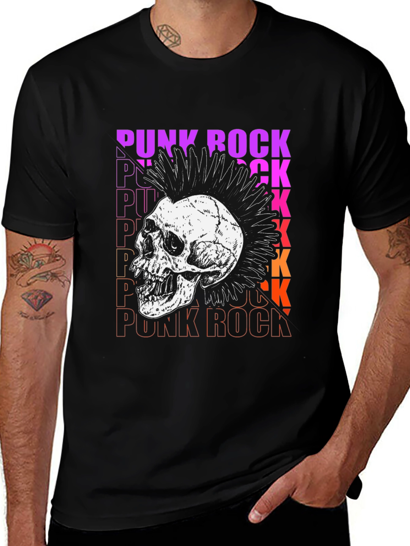 Punk Rock Skull Graphic Tee - Bold Streetwear