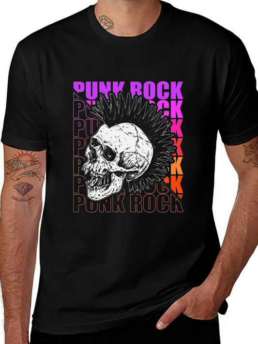 Punk Rock Skull Graphic Tee - Bold Streetwear