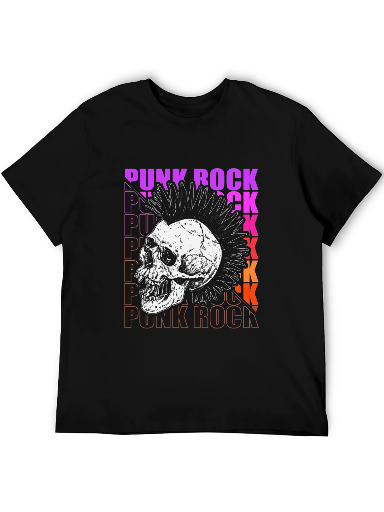 Punk Rock Skull Graphic Tee - Bold Streetwear