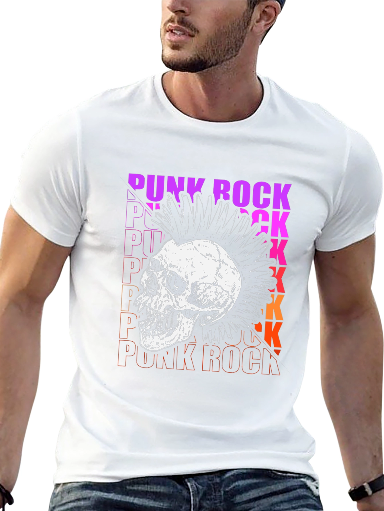 Punk Rock Skull Graphic Tee - Bold Streetwear