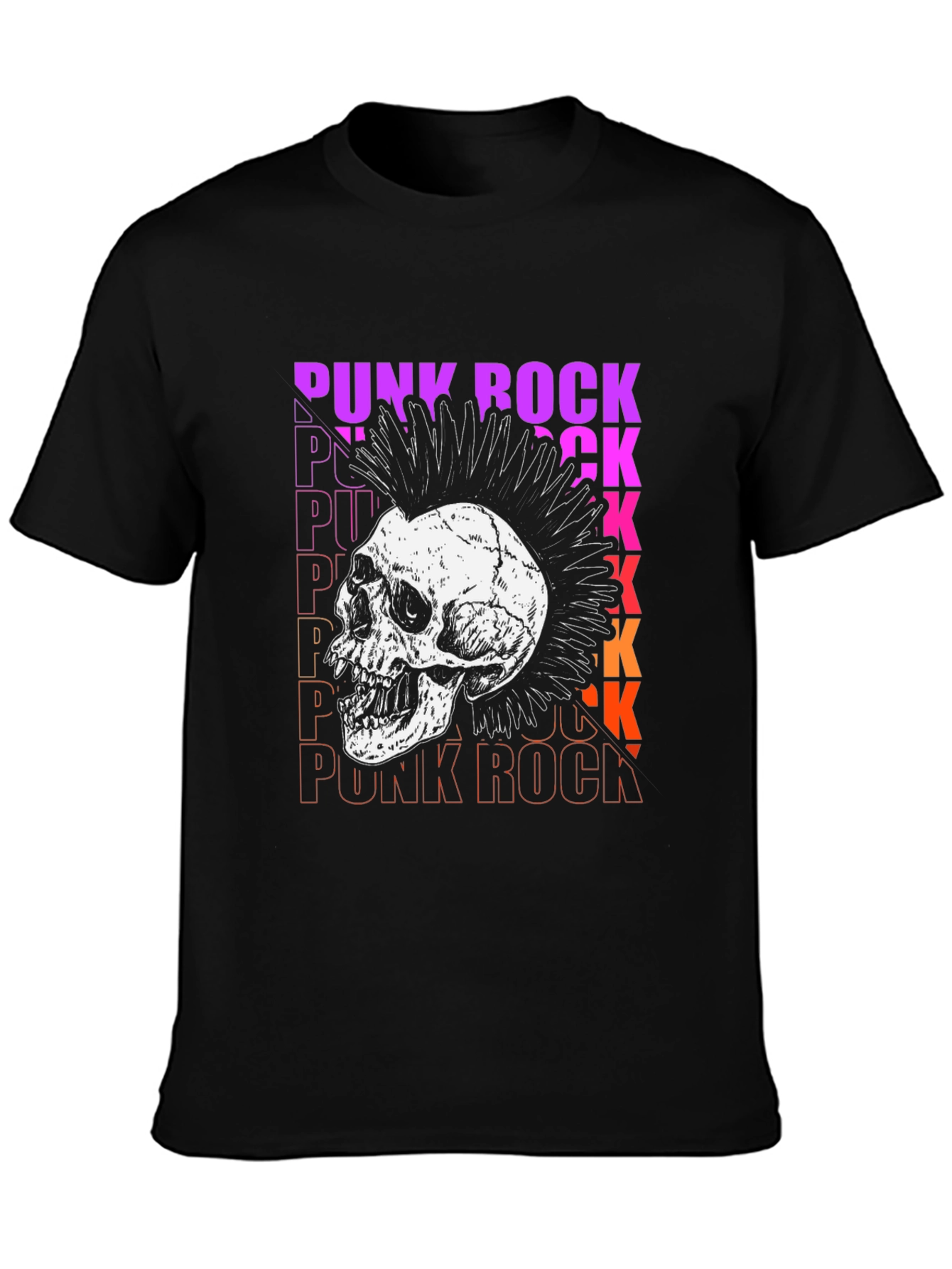 Punk Rock Skull Graphic Tee - Bold Streetwear