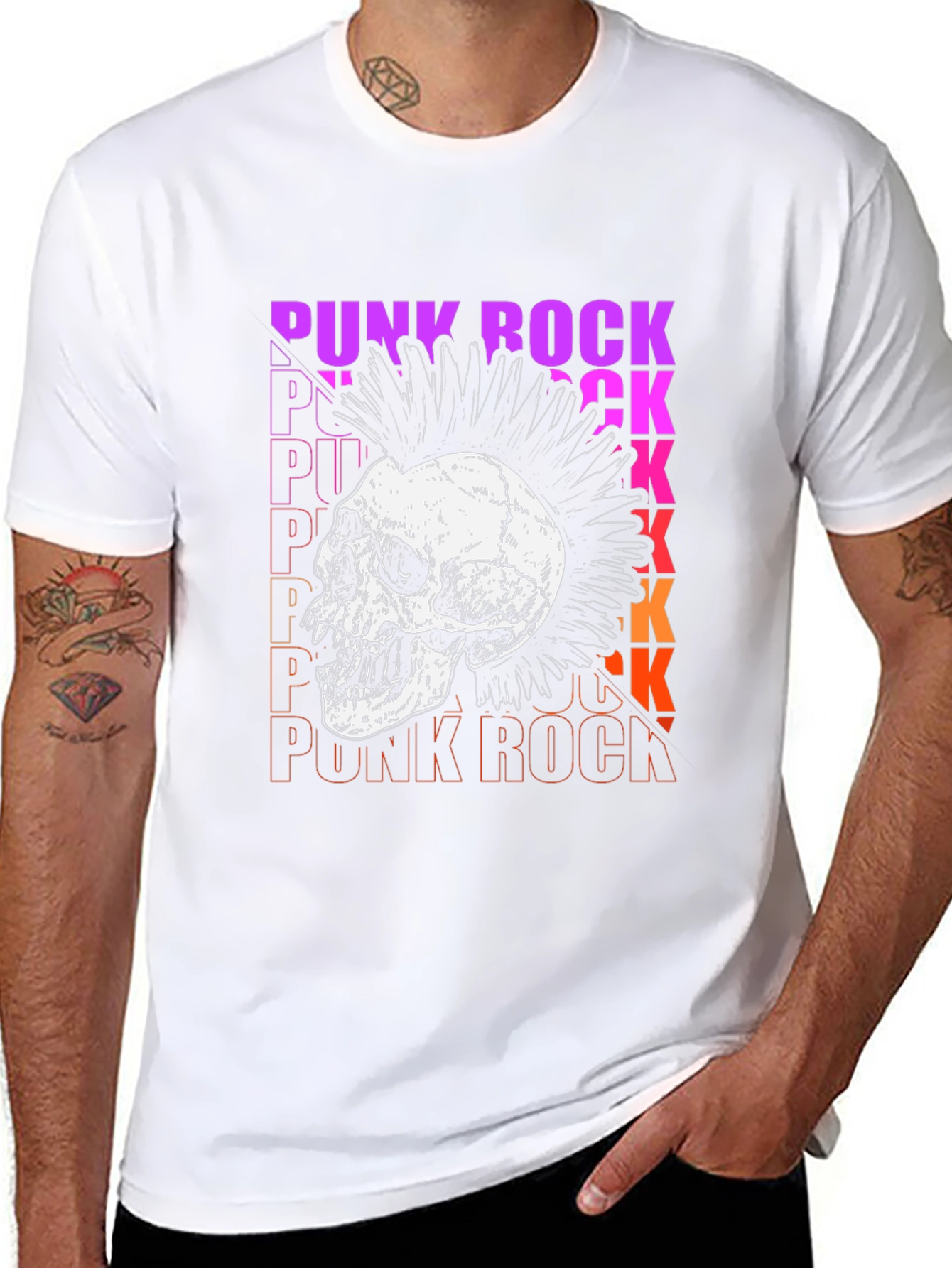 Punk Rock Skull Graphic Tee - Bold Streetwear