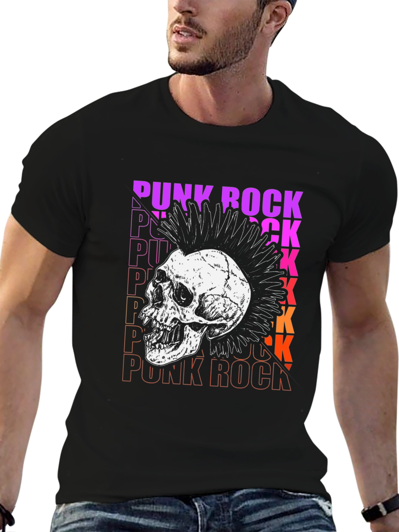 Punk Rock Skull Graphic Tee - Bold Streetwear