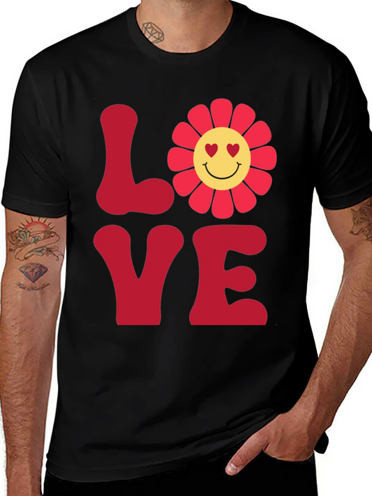 LOVE Graphic Tee - Smiley Flower Retro Style