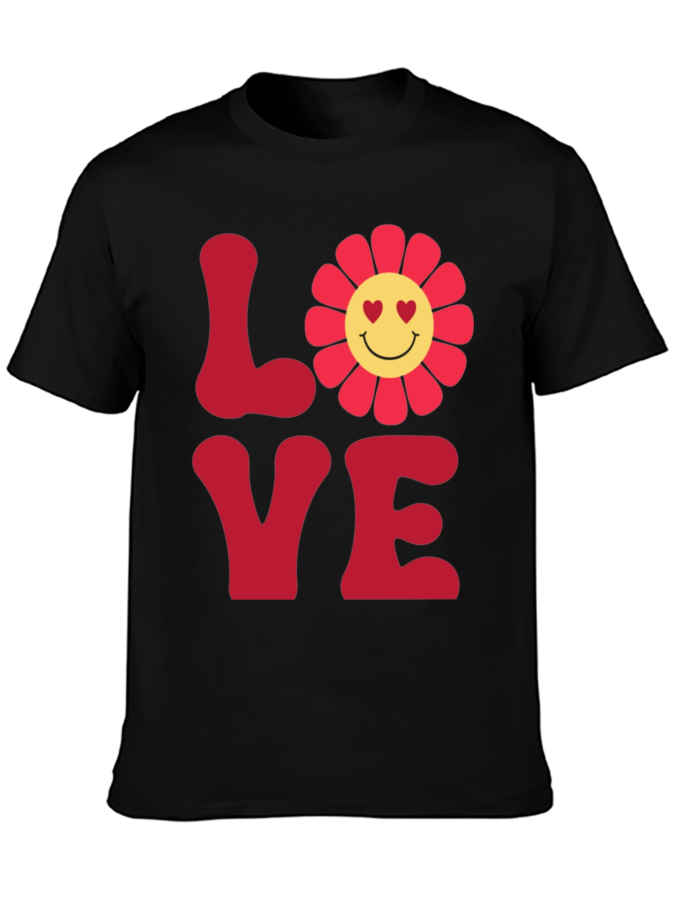 LOVE Graphic Tee - Smiley Flower Retro Style