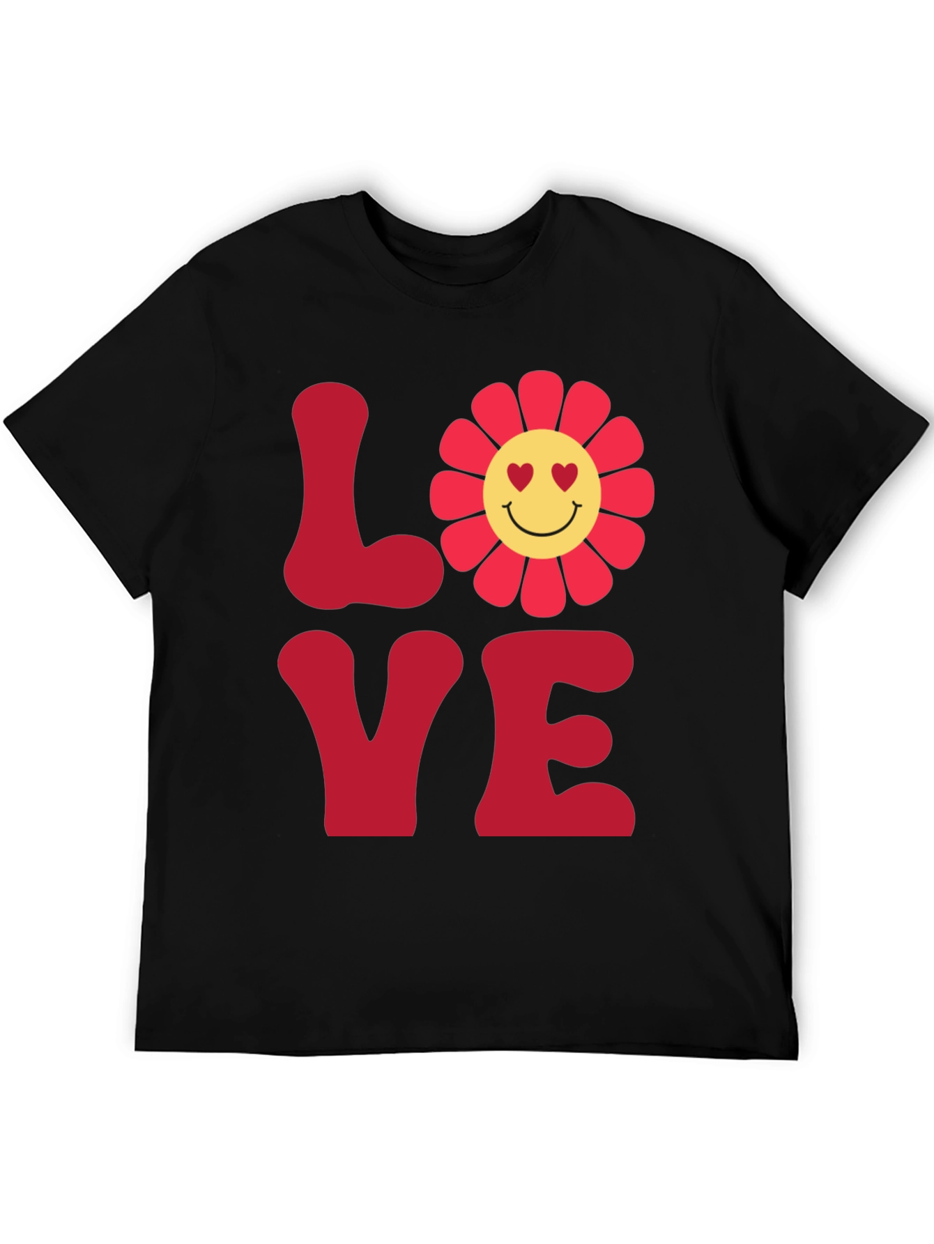 LOVE Graphic Tee - Smiley Flower Retro Style