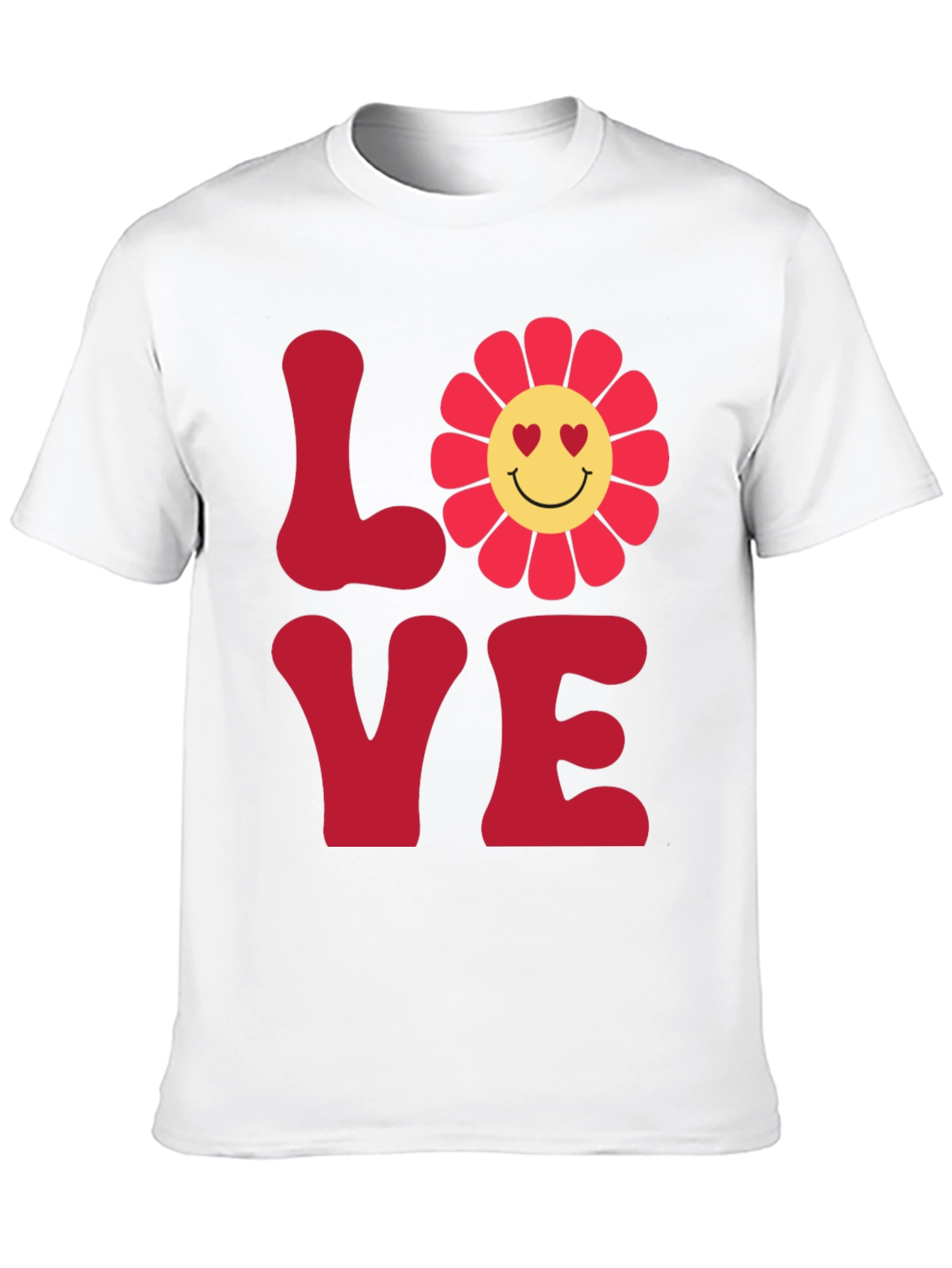 LOVE Graphic Tee - Smiley Flower Retro Style
