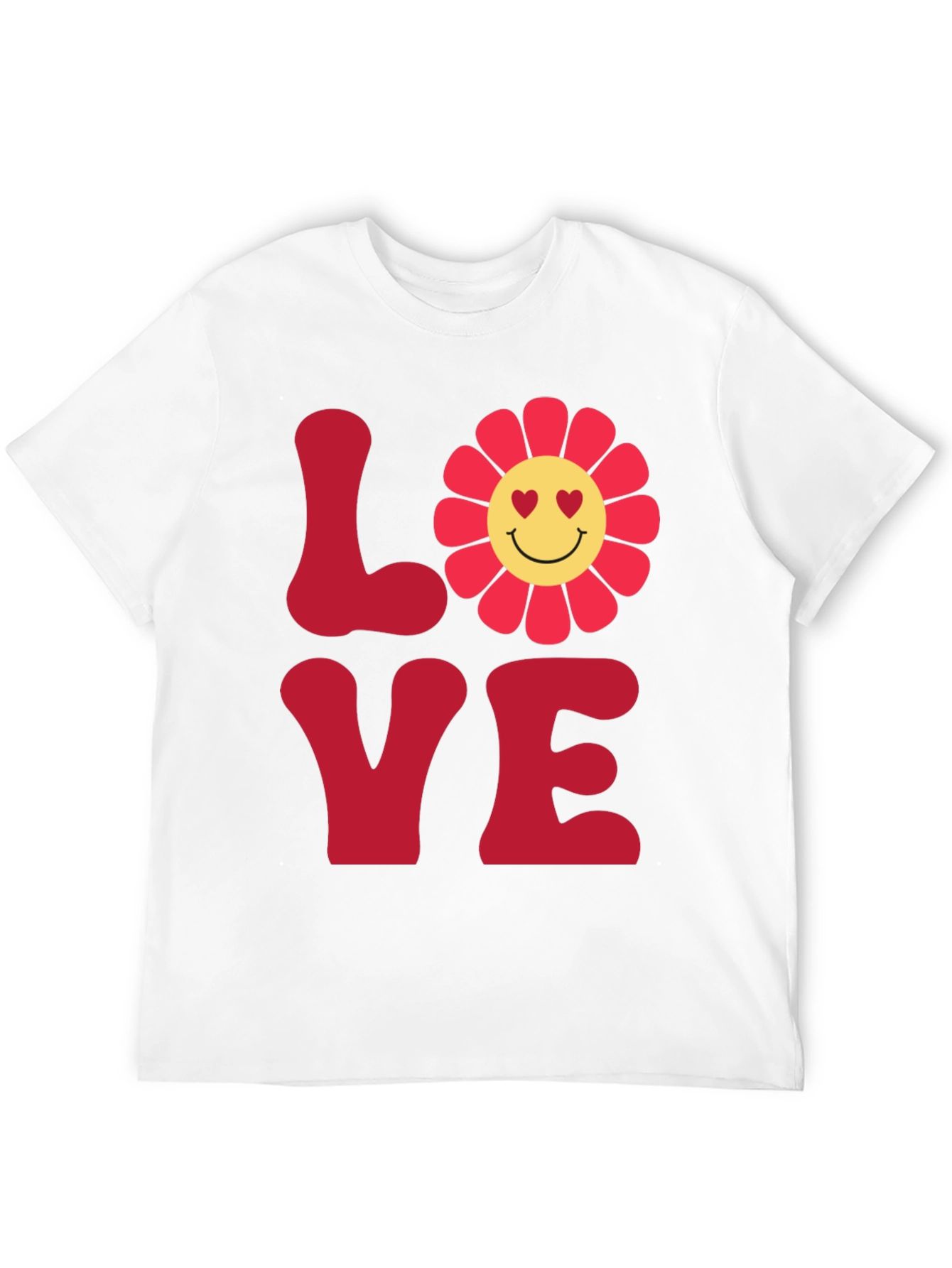 LOVE Graphic Tee - Smiley Flower Retro Style