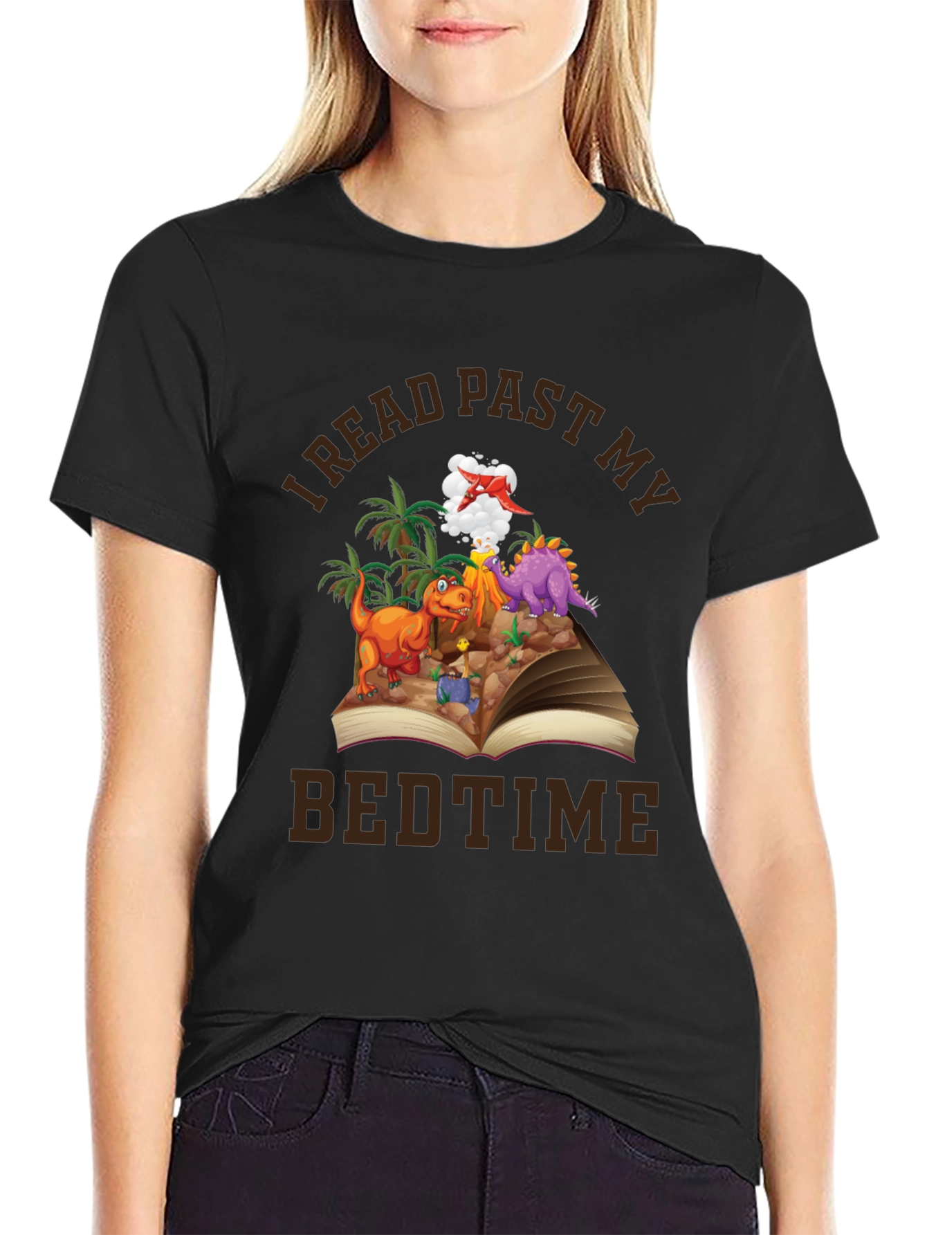 I Read Past My Bedtime Dinosaur Graphic Tee
