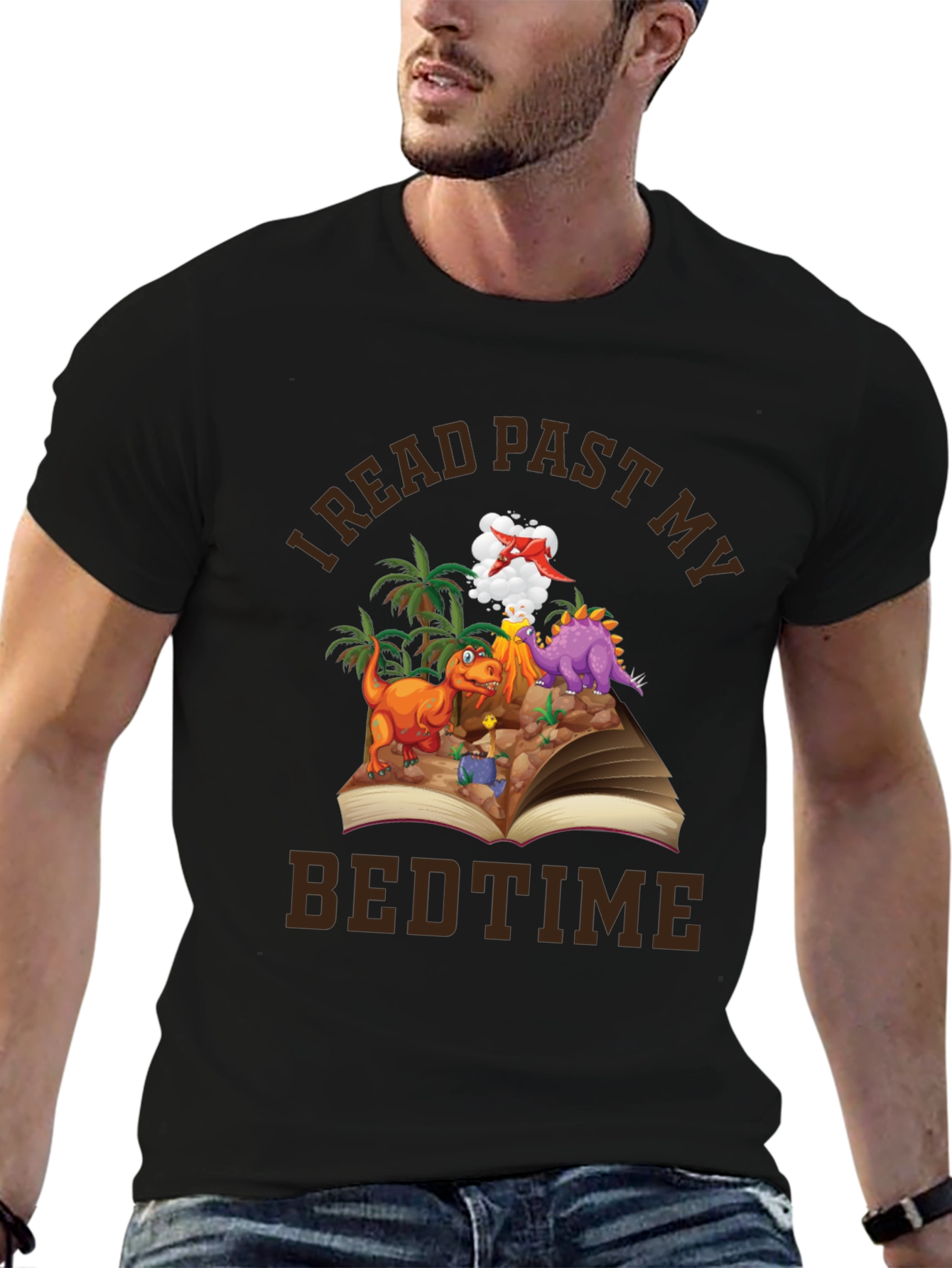 I Read Past My Bedtime Dinosaur Graphic Tee