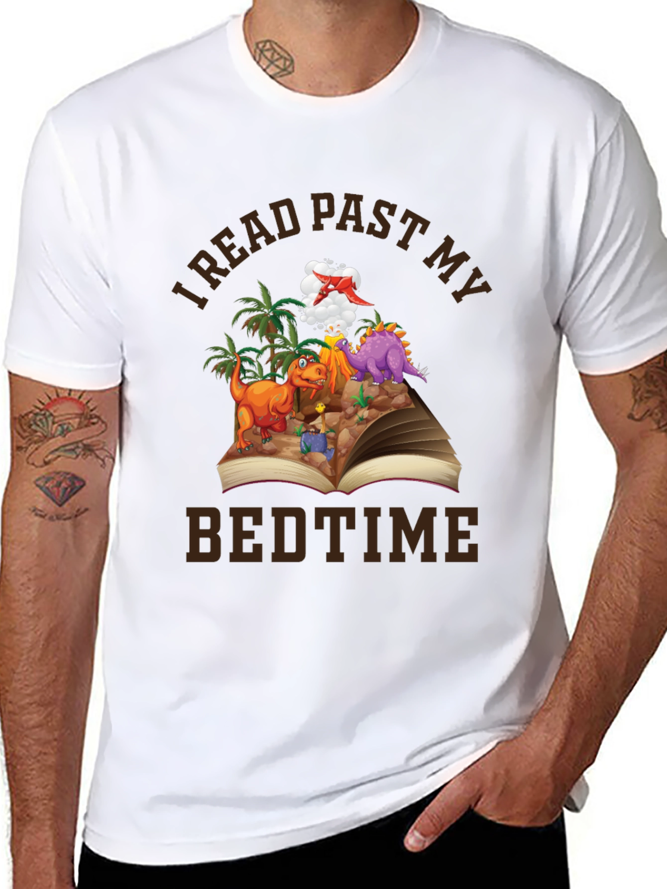 I Read Past My Bedtime Dinosaur Graphic Tee