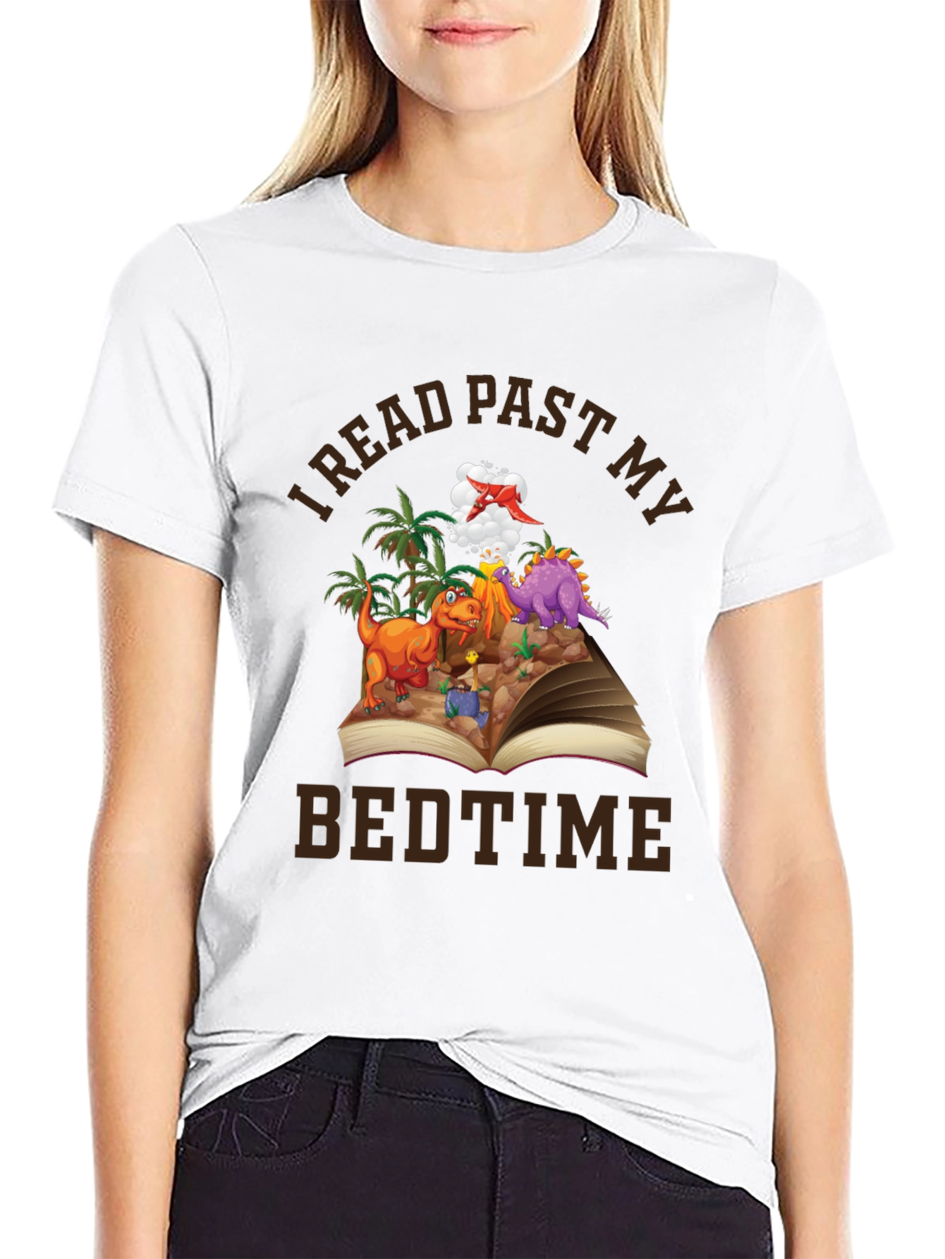 I Read Past My Bedtime Dinosaur Graphic Tee