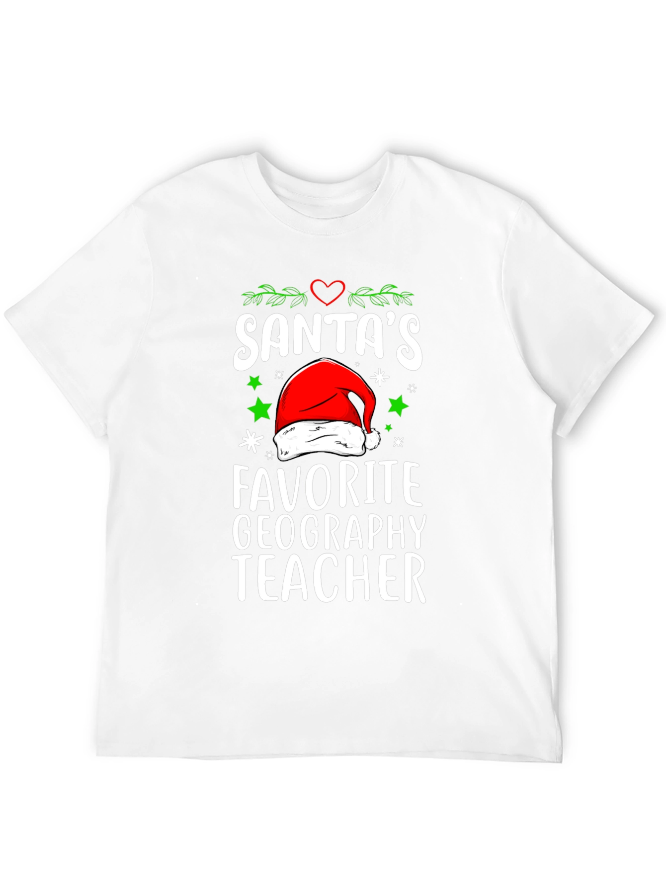 Santas Favorite Geography Teacher Graphic T-Shirt