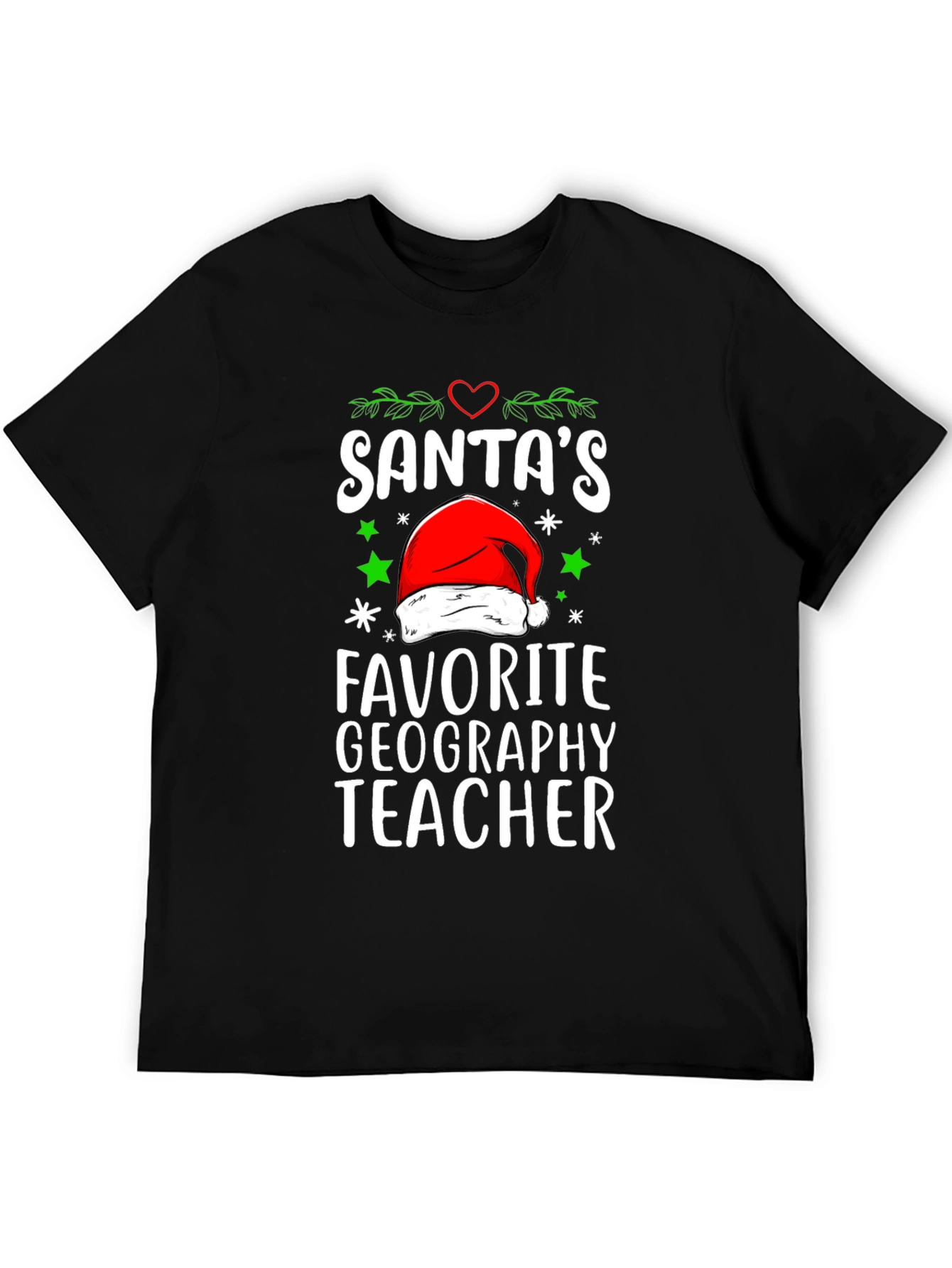 Santas Favorite Geography Teacher Graphic T-Shirt