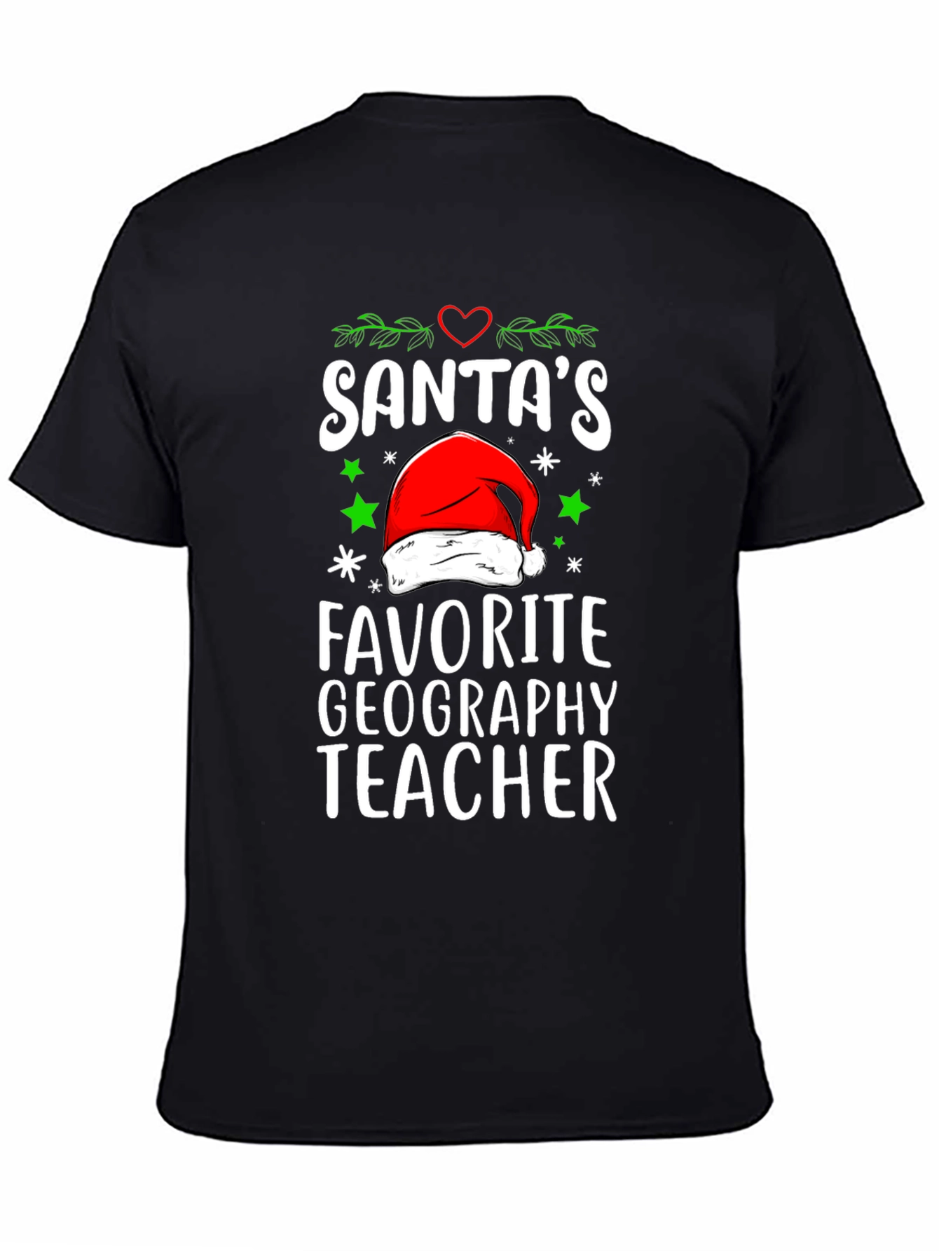 Santas Favorite Geography Teacher Graphic T-Shirt