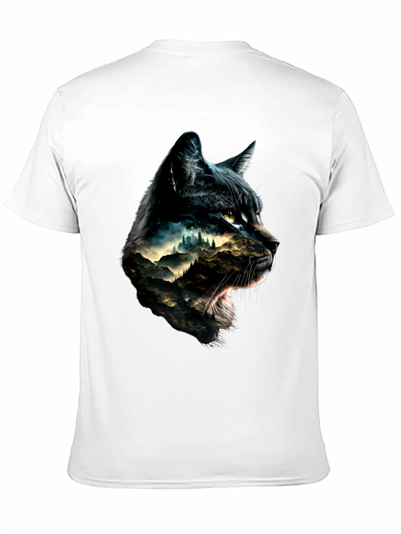 Black Cat Mountain Scene Graphic Tee
