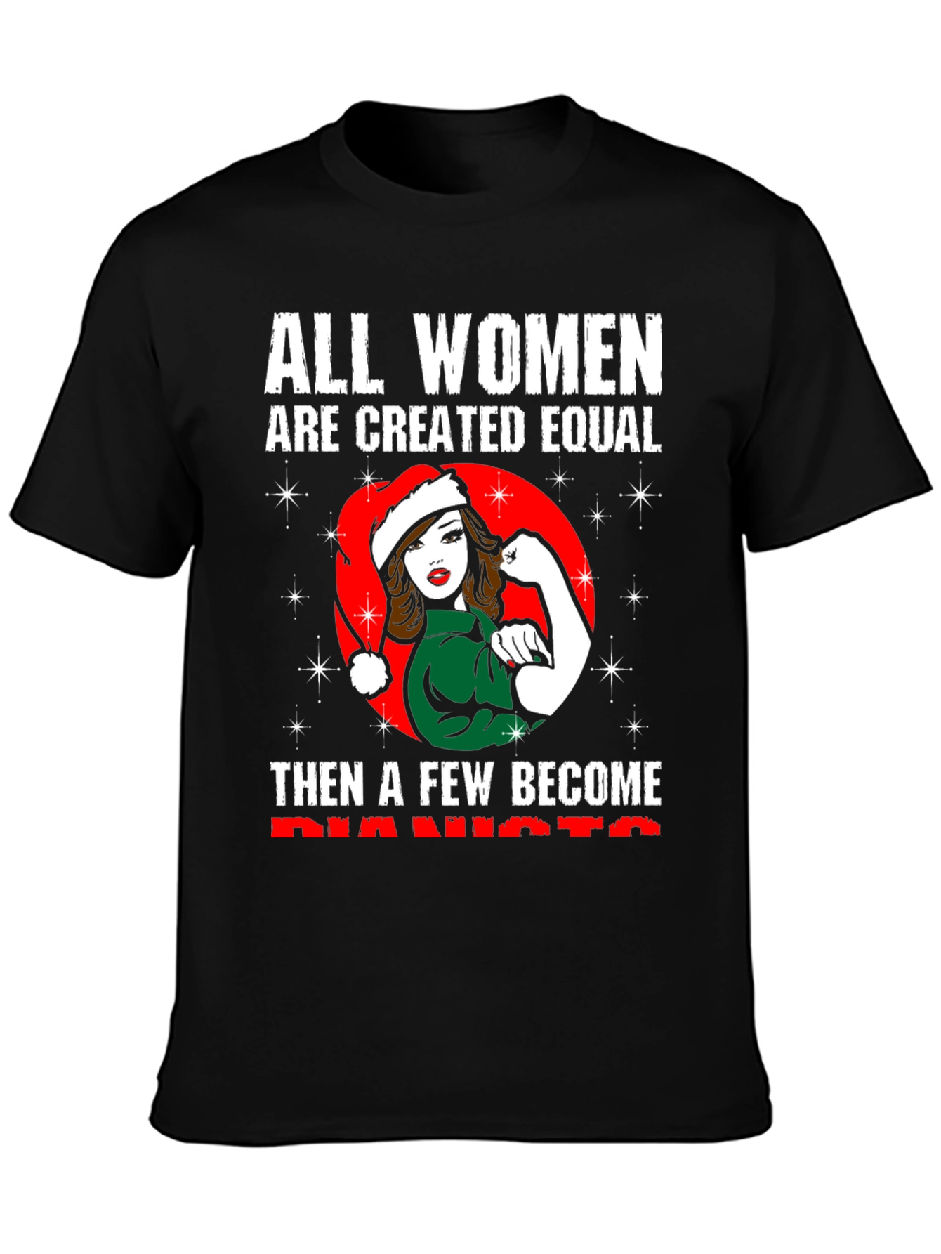 Feminist Santa Pianist Womens T-Shirt