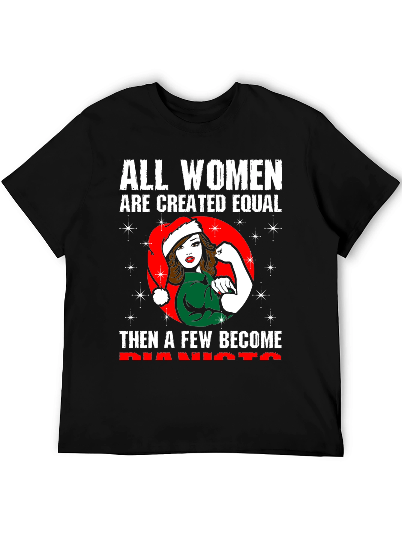 Feminist Santa Pianist Womens T-Shirt