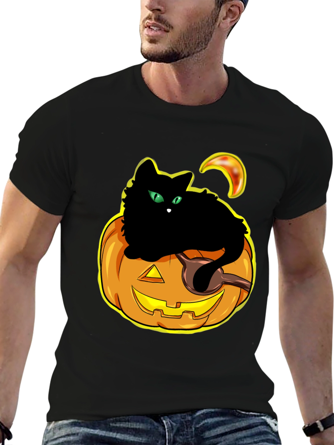 Halloween Cat Pumpkin T-Shirt