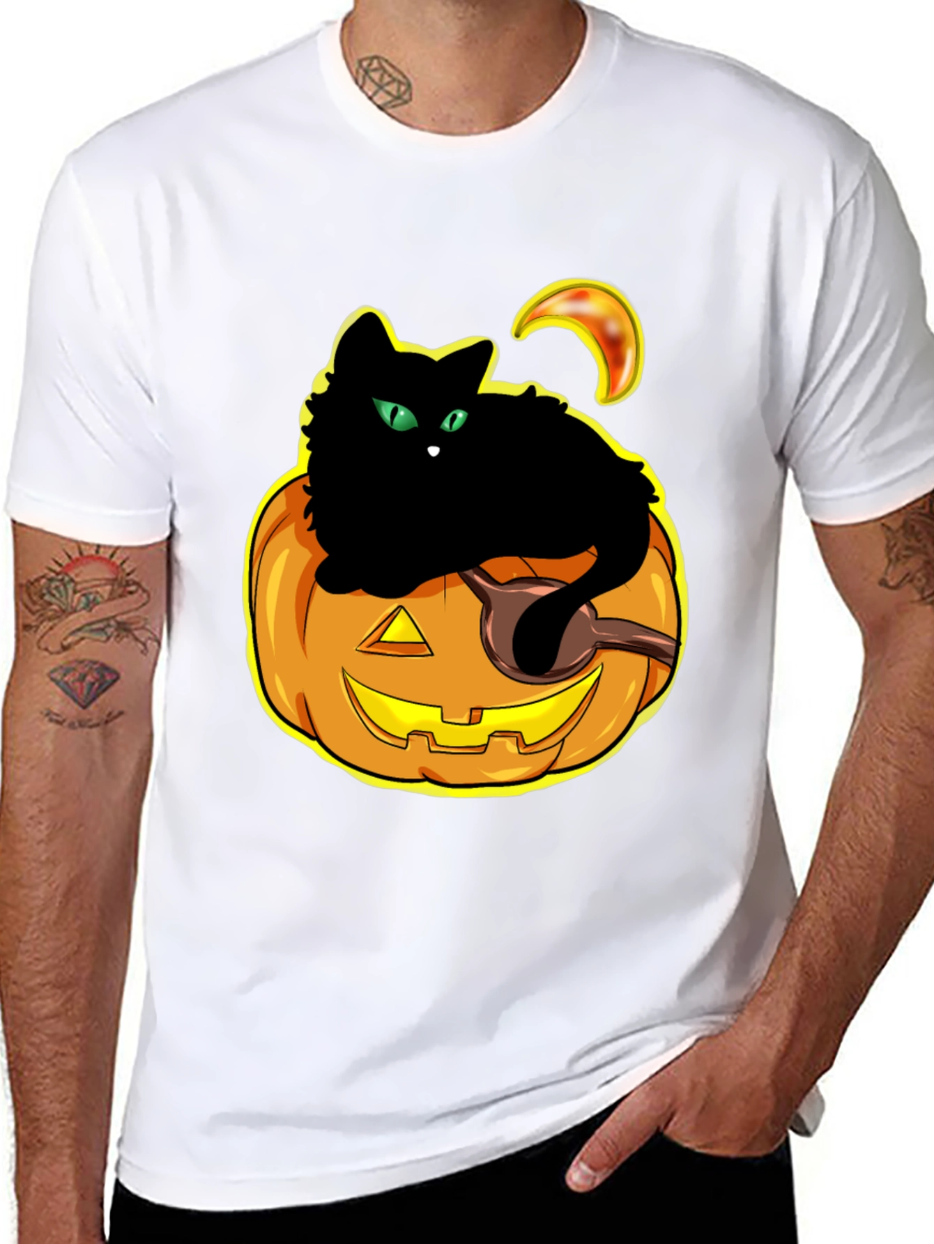 Halloween Cat Pumpkin T-Shirt